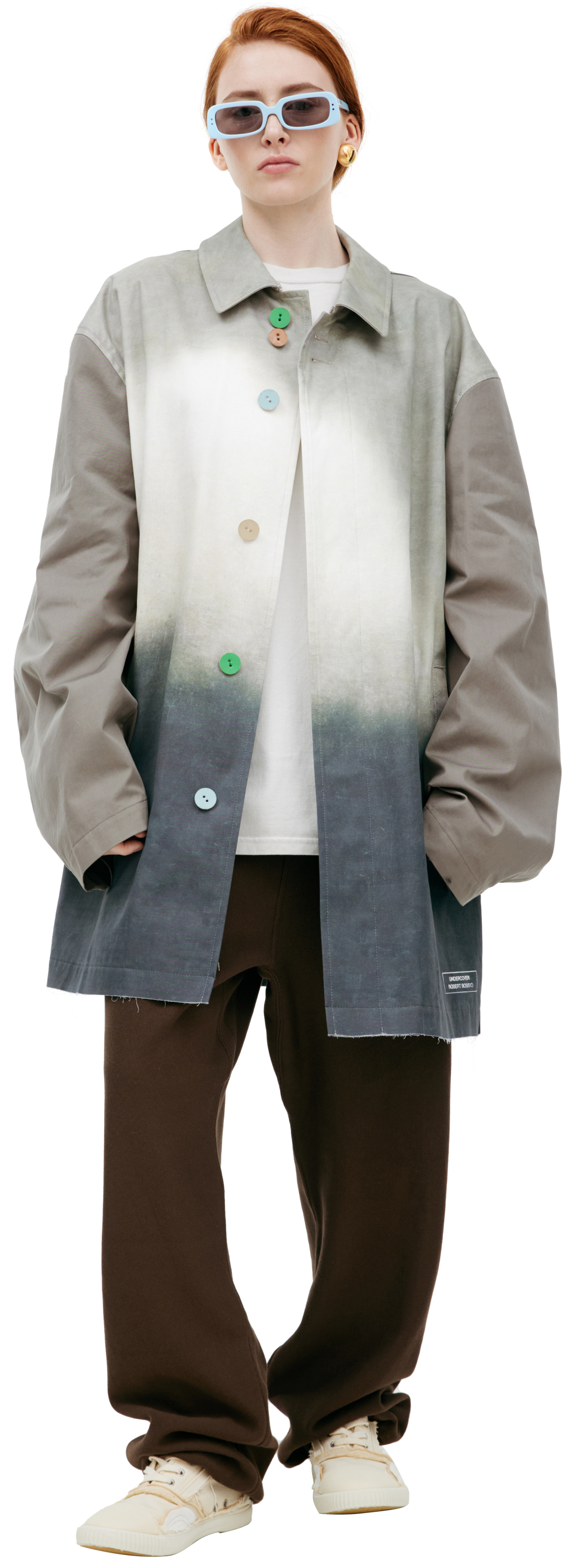 Undercover Coat with contrasting buttons