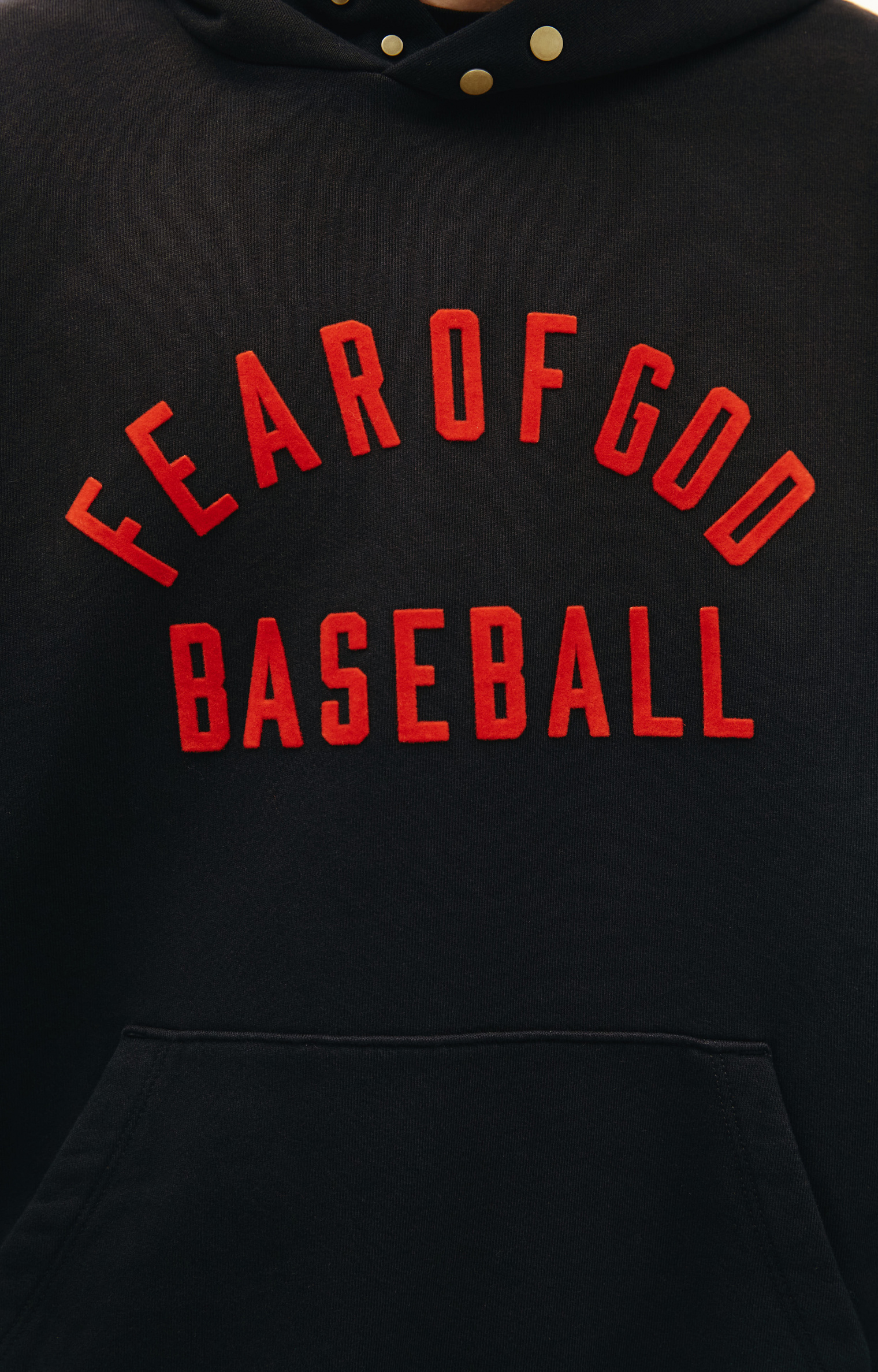 Fear of God Baseball Hoodie in Vintage Black