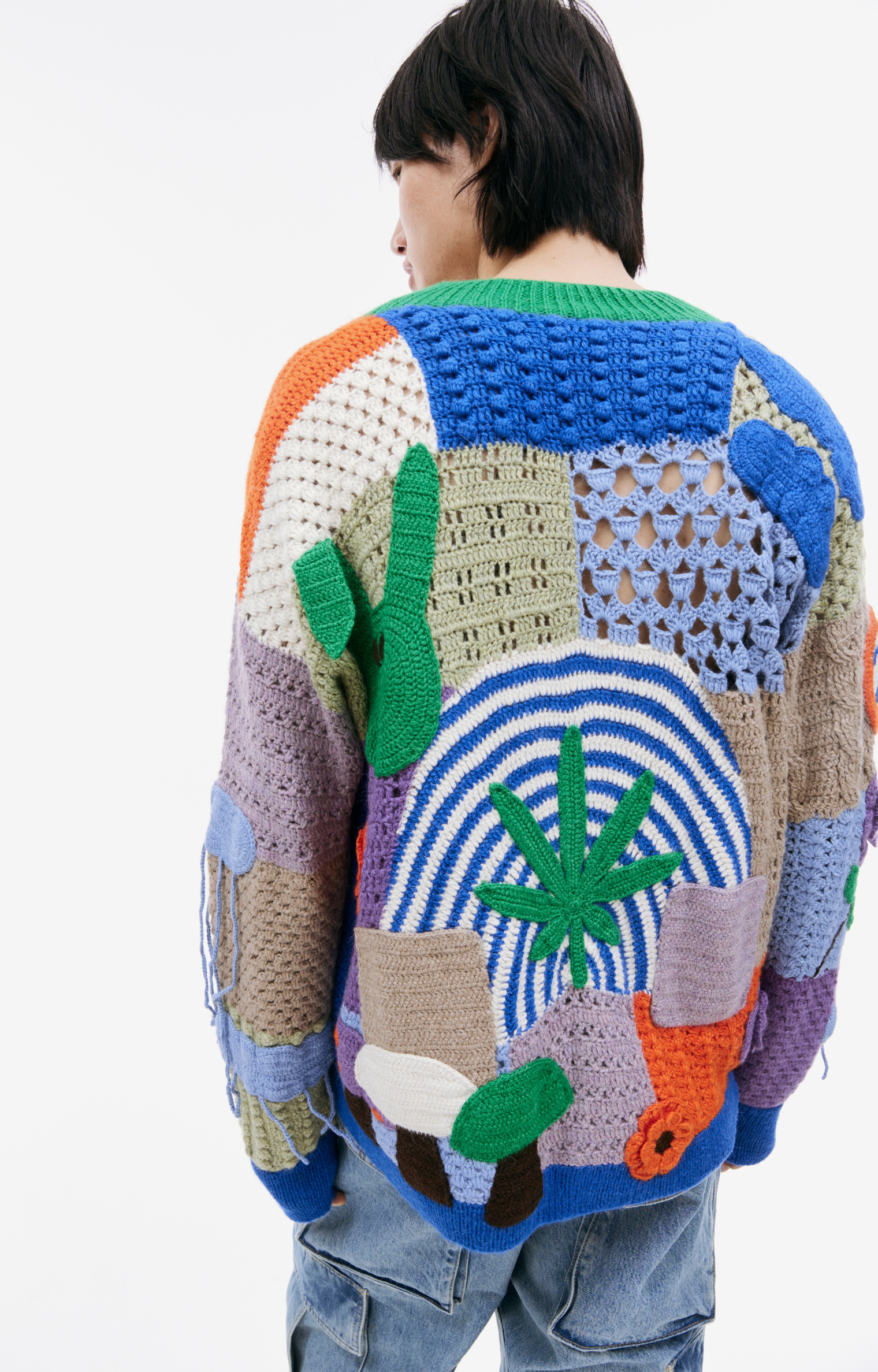 Nahmias Crochet V-Neck sweater