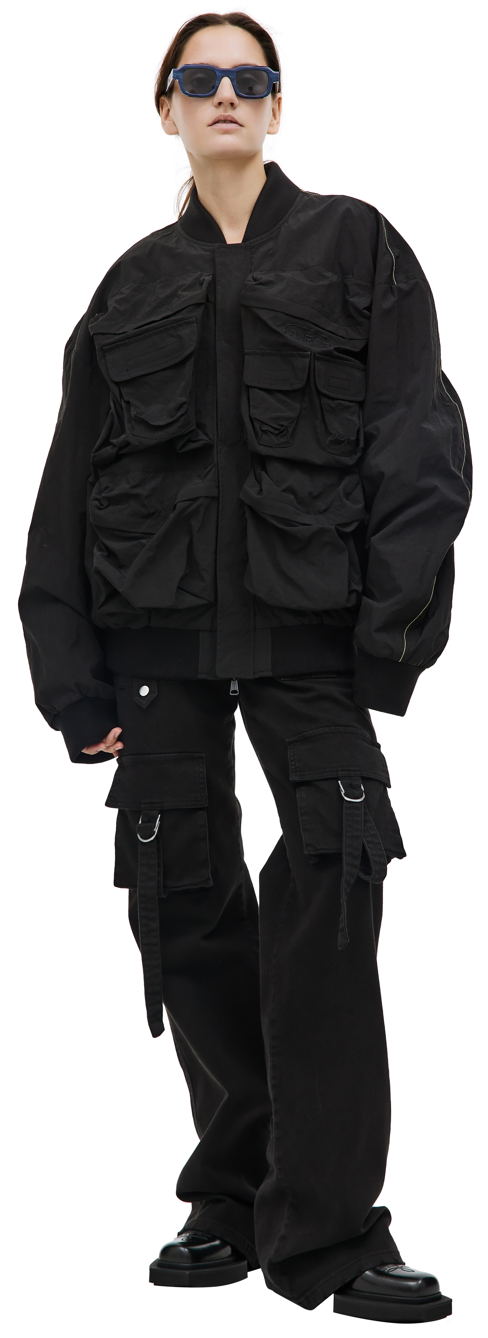 Diesel Black nylon bomber jacket