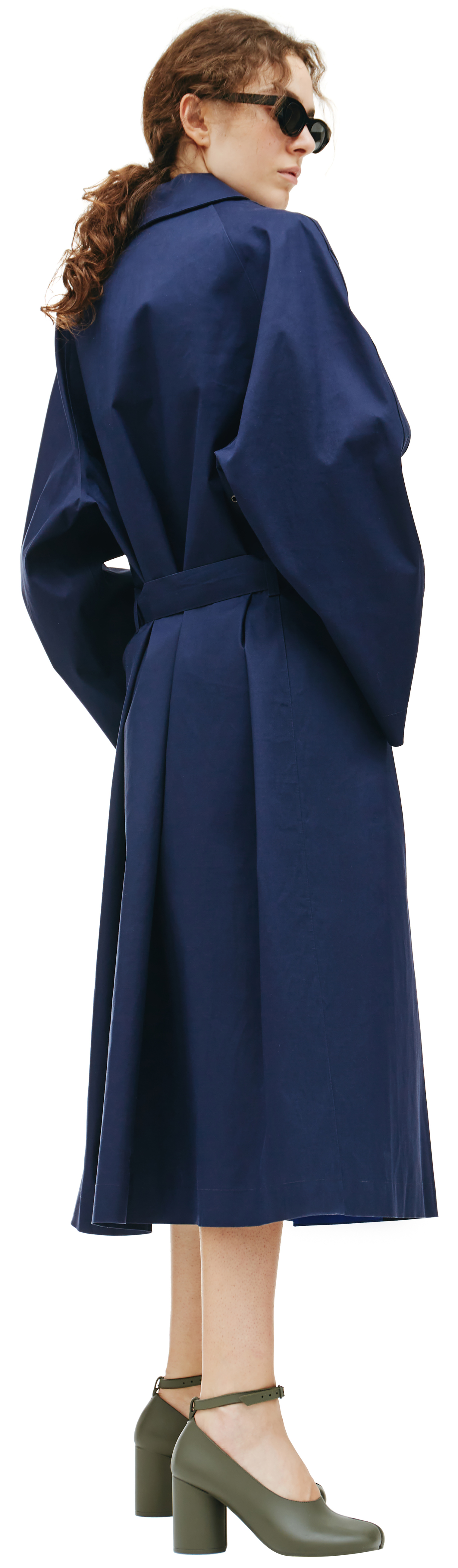 Maison Margiela Navy Blue Cotton Mackintosh Coat