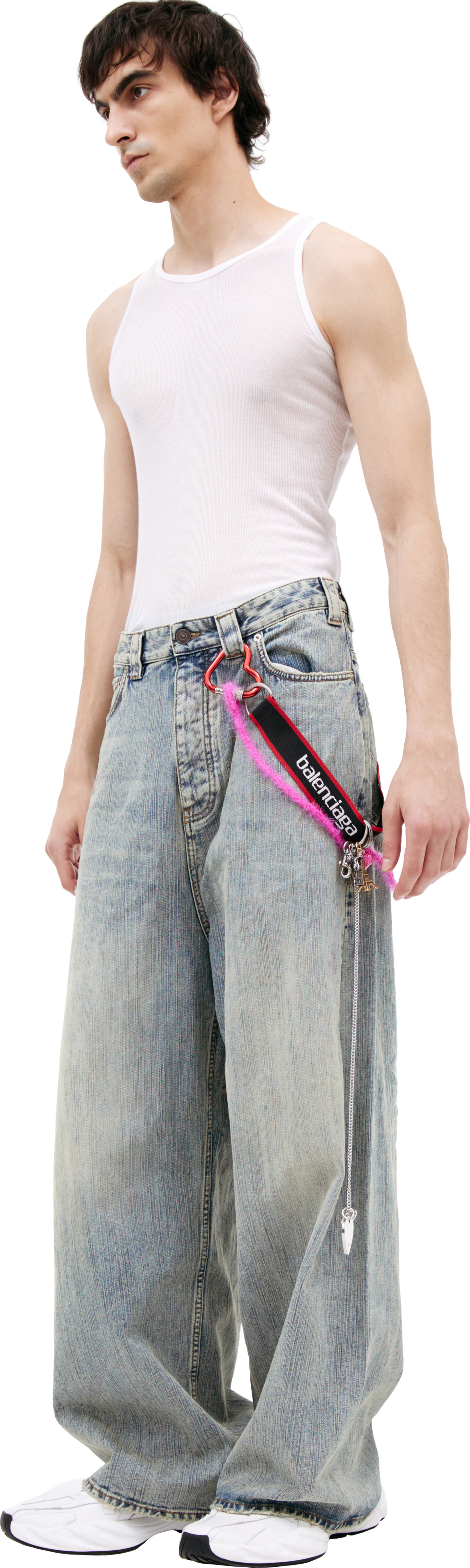 Balenciaga Wide jeans with keychain