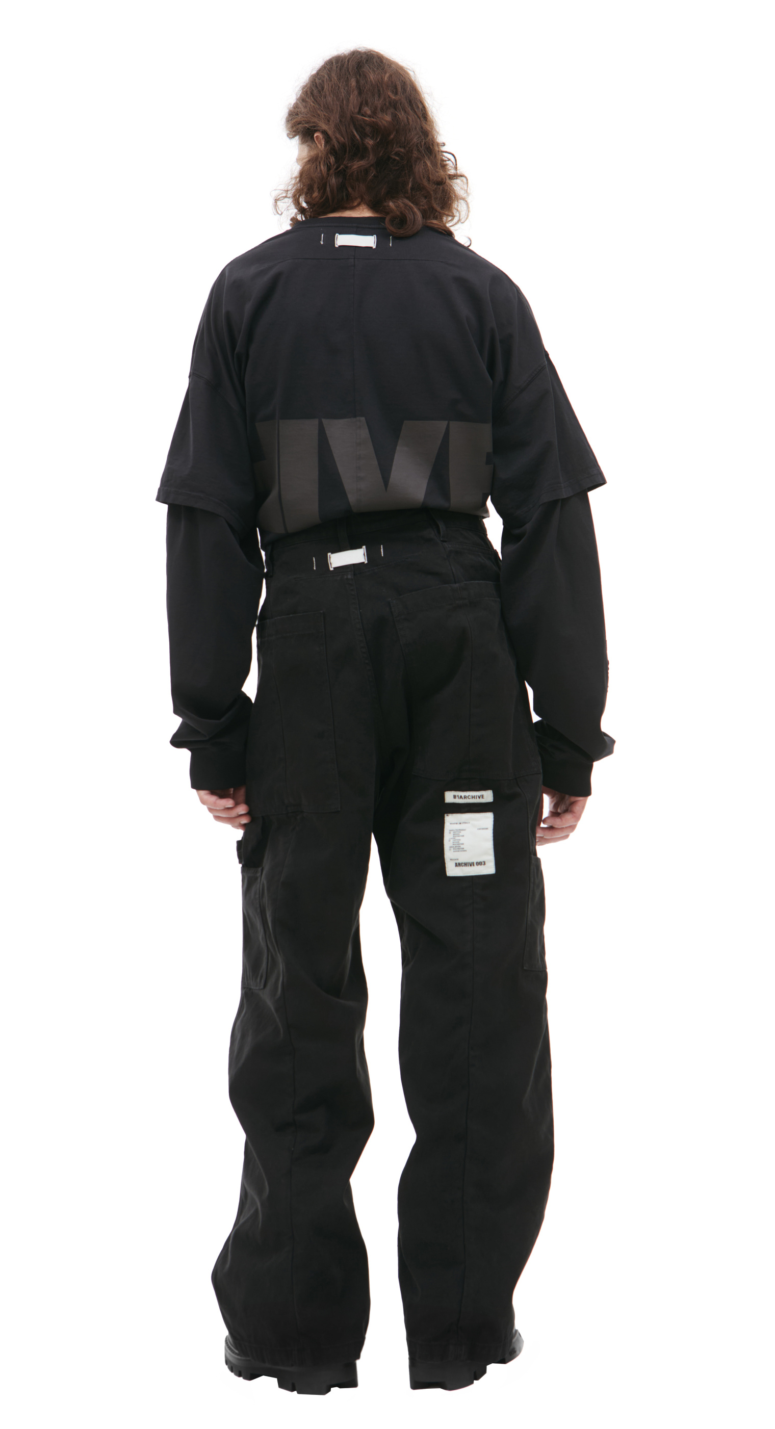 B1ARCHIVE Black trousers with a patch