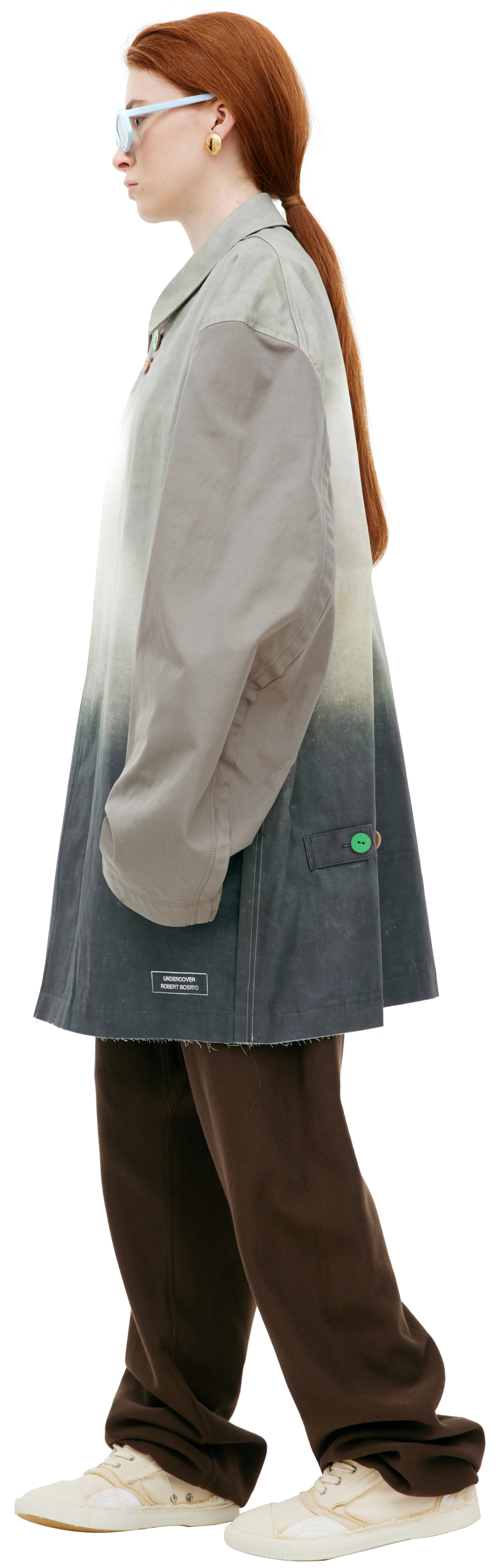 Undercover Coat with contrasting buttons