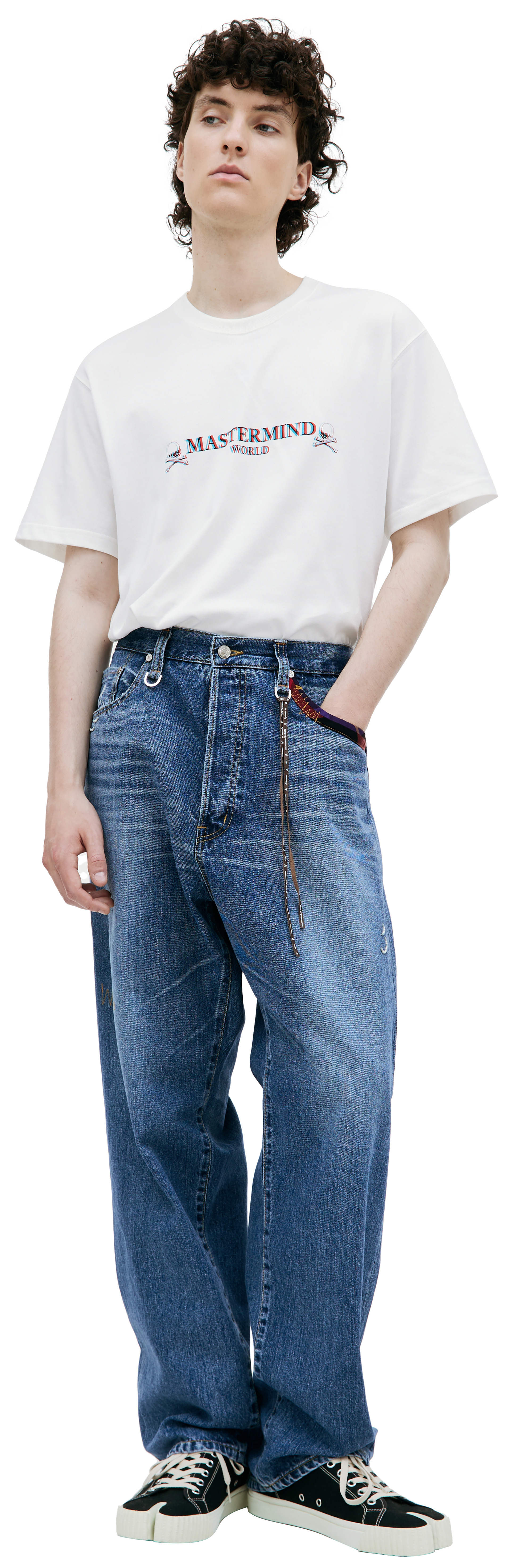 Mastermind WORLD Blue embroidered jeans
