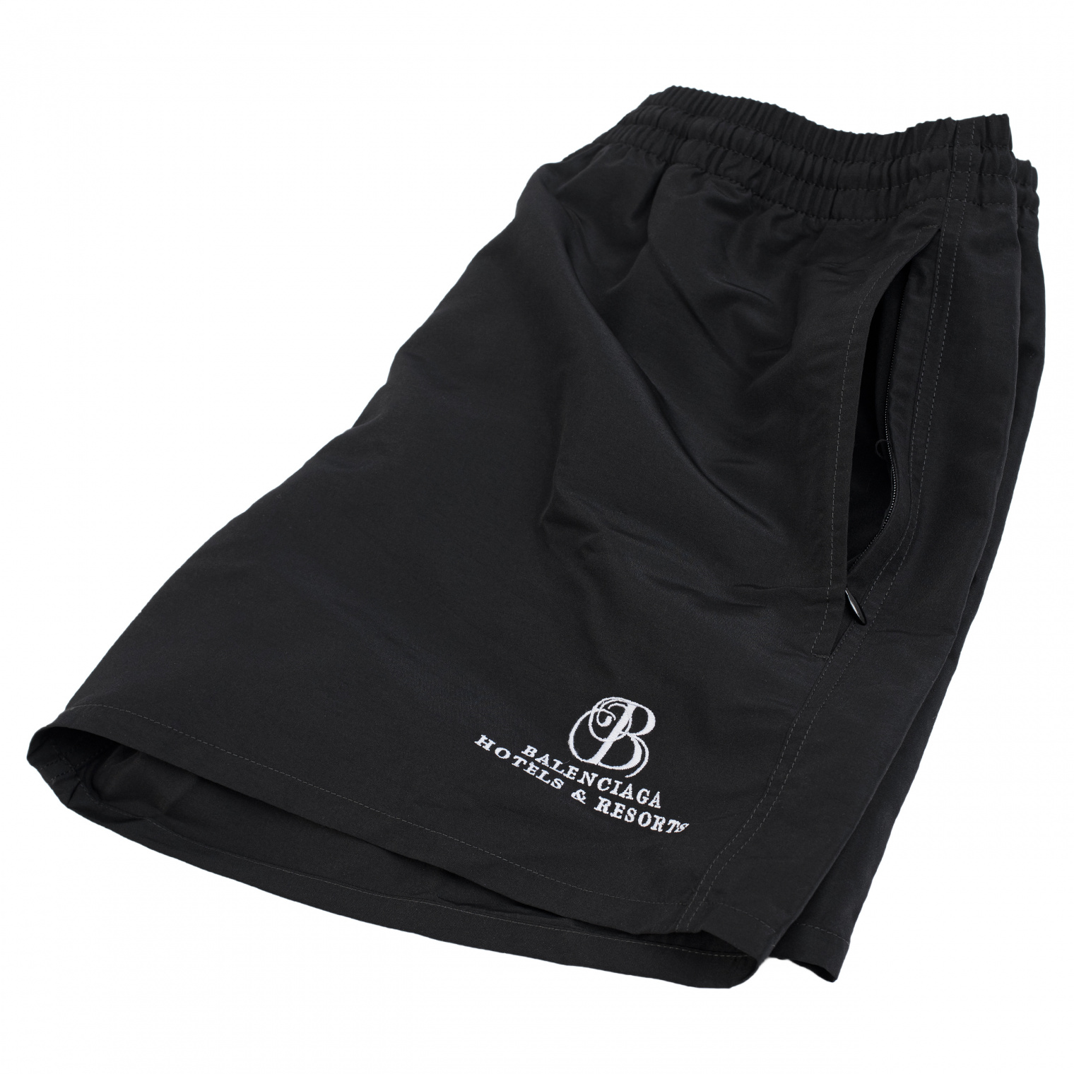 Balenciaga Embroidered black swim shorts