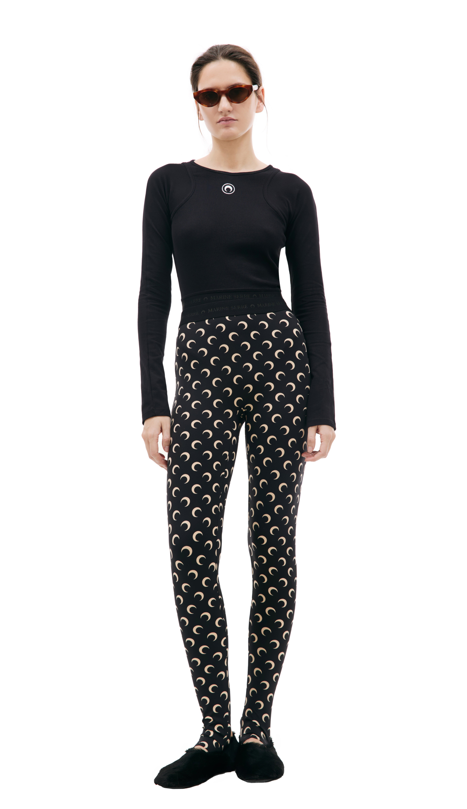 MARINE SERRE Moon all over logo leggings