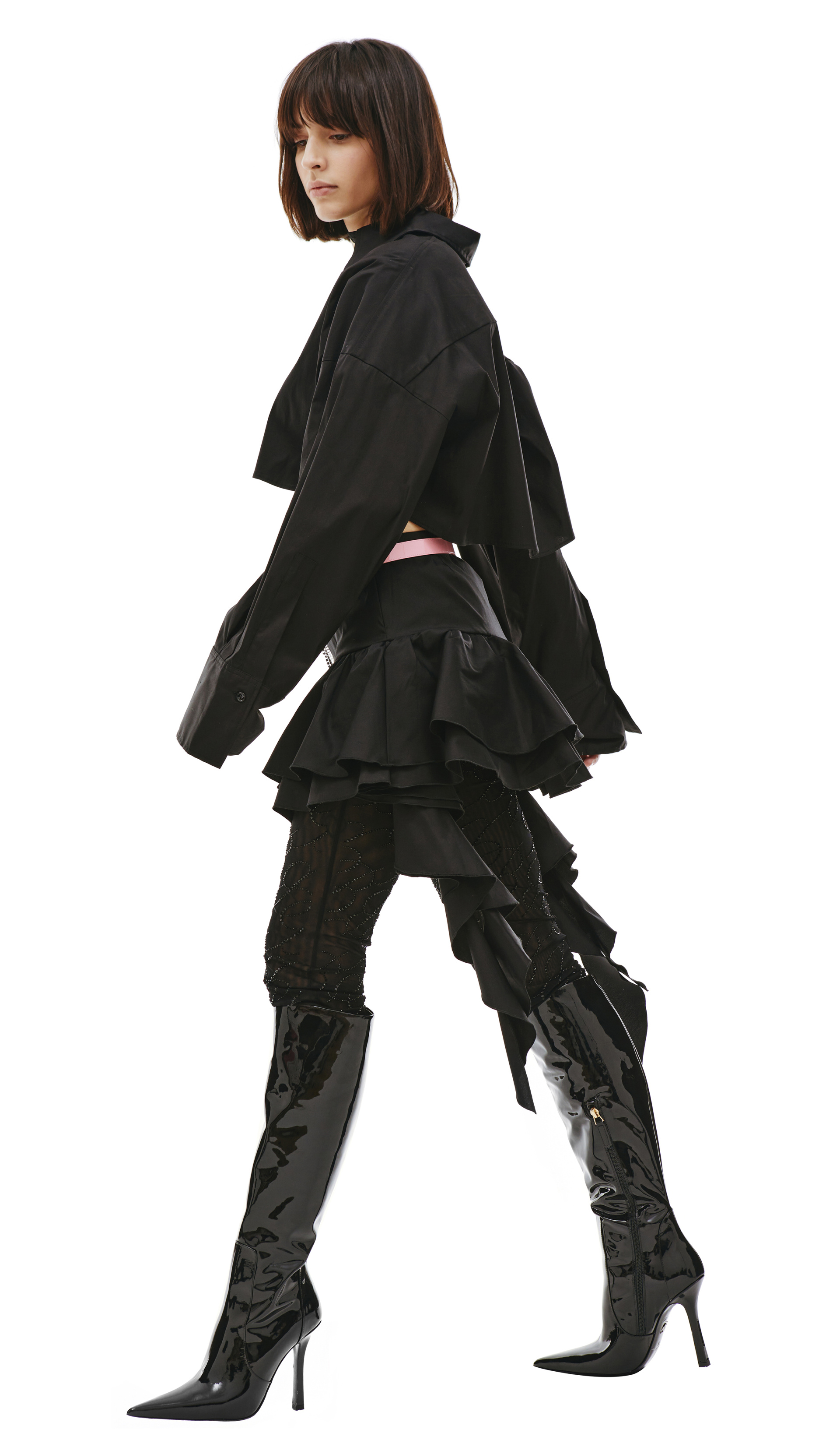 Blumarine Cotton Ruffled Miniskirt