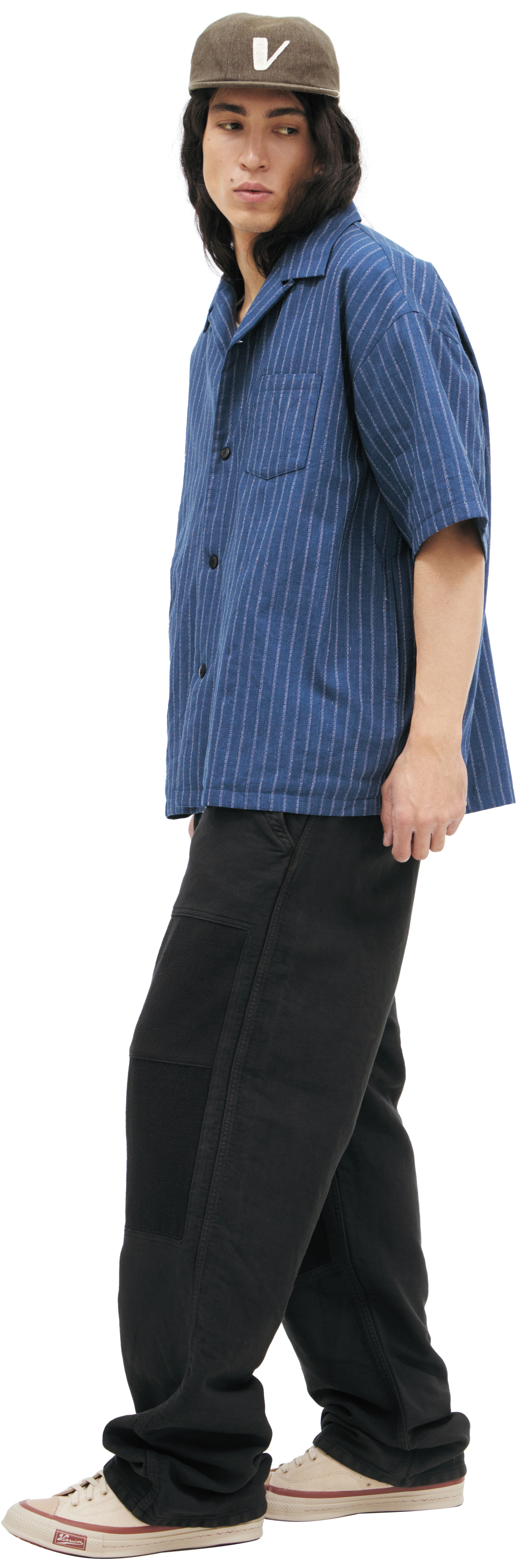 visvim Navy blue plaid shirt