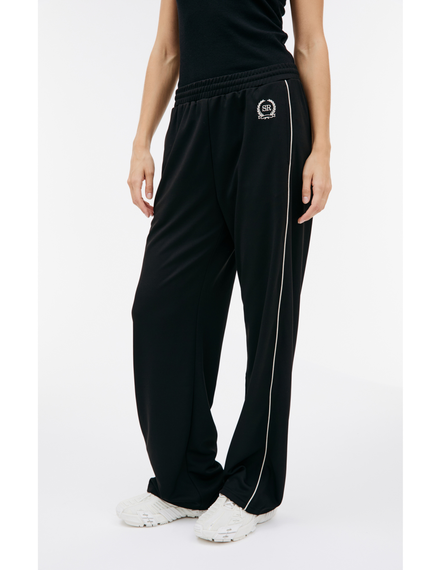 SPORTY & RICH Черные брюки с лампасами