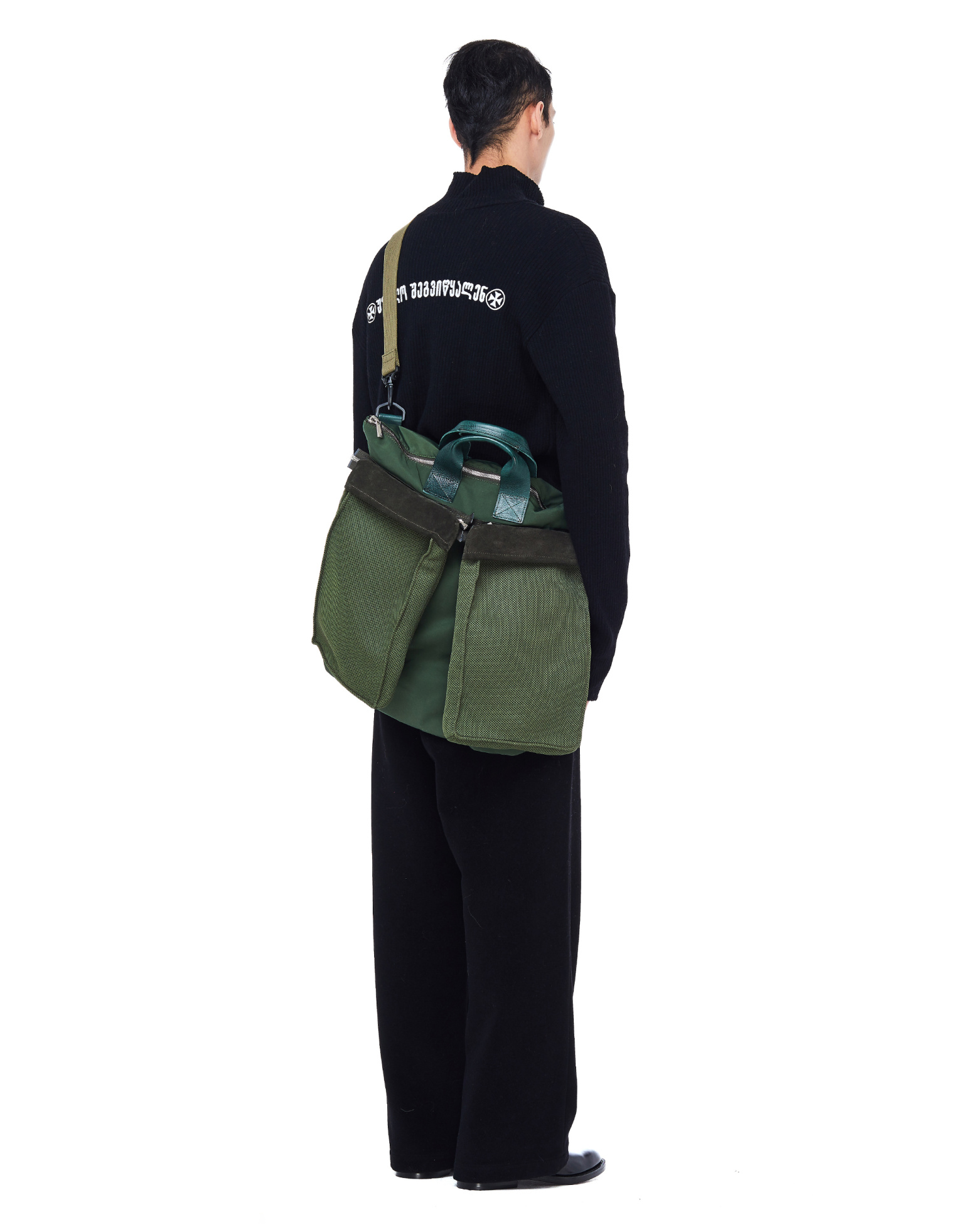 Buy Hender Scheme women khaki multi helmet bag for $565 online on