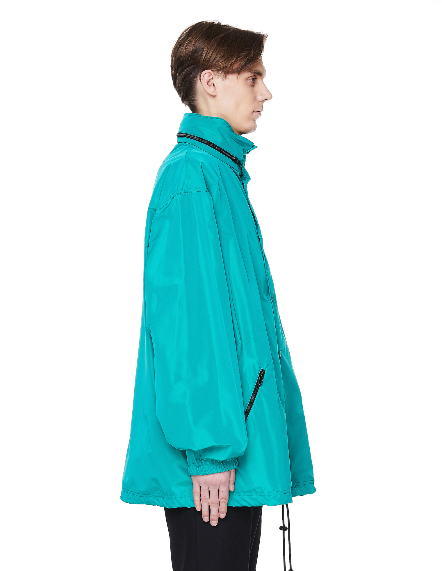 Balenciaga Зеленая ветровка с логотипом на спинке