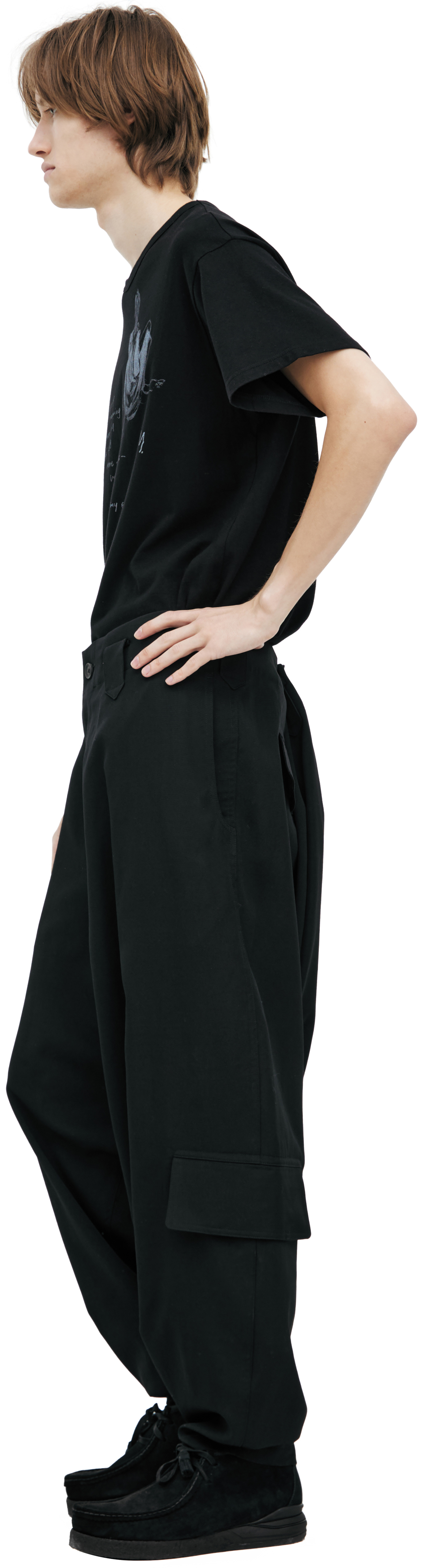 Yohji Yamamoto Black cotton trousers