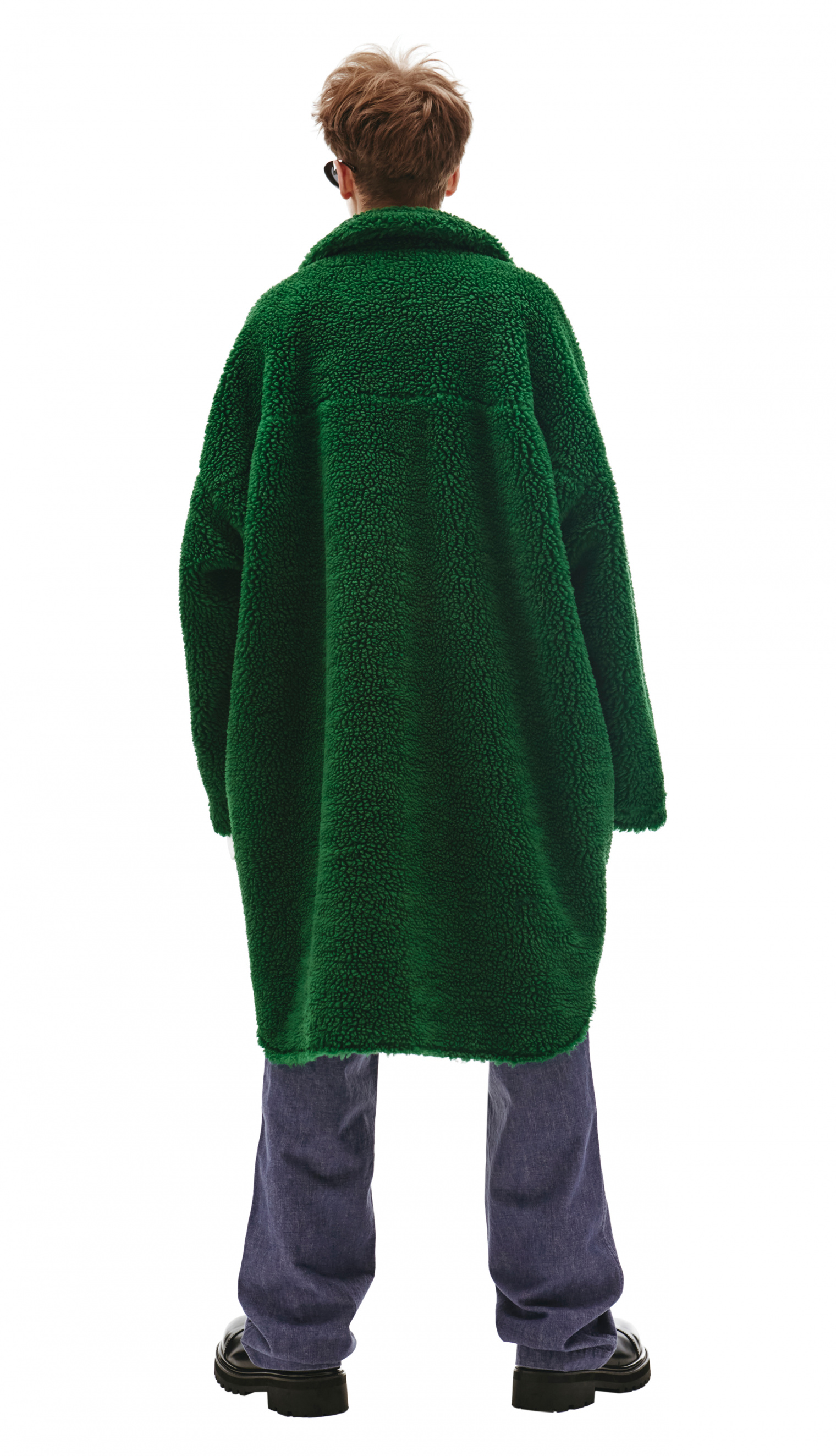 Doublet Recycle Fur Oversized Green Coat