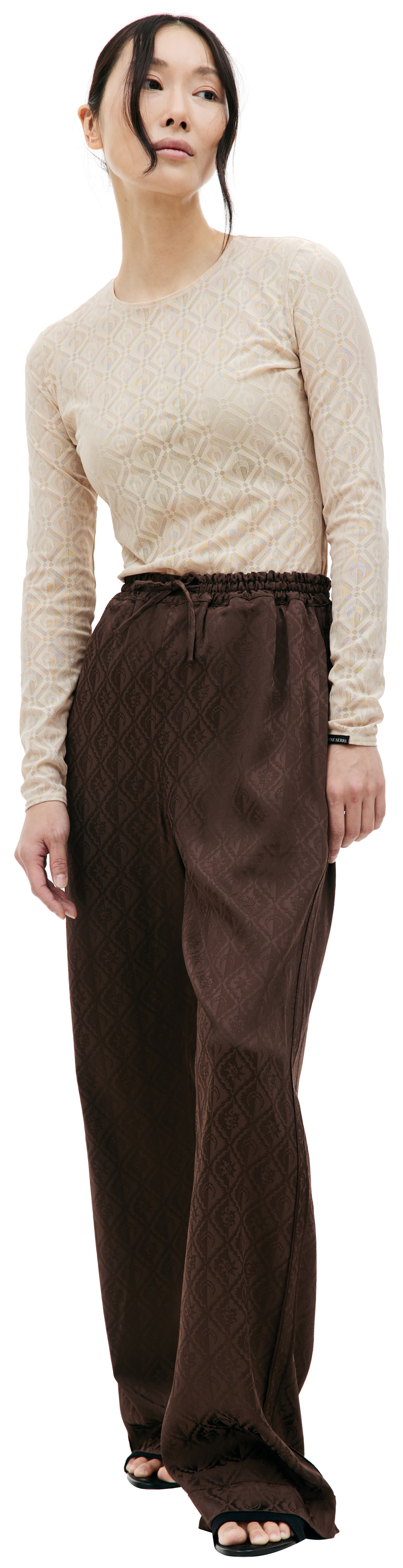 MARINE SERRE Brown Moon diamant trousers