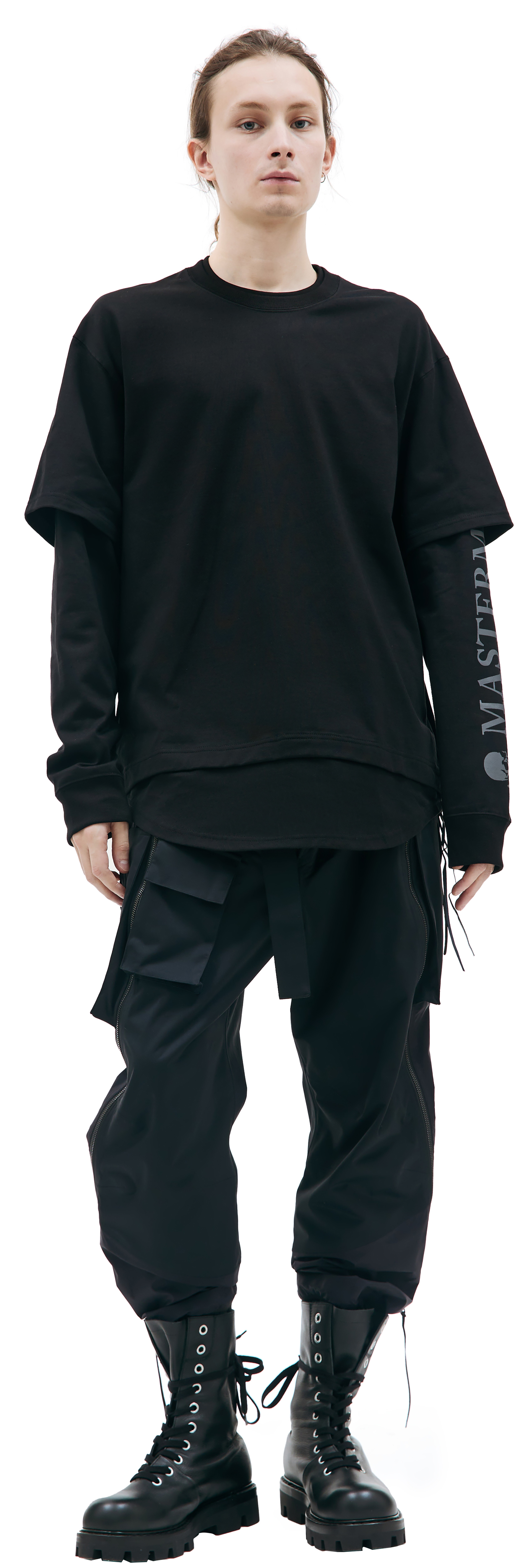 Mastermind WORLD Black layered longsleeve