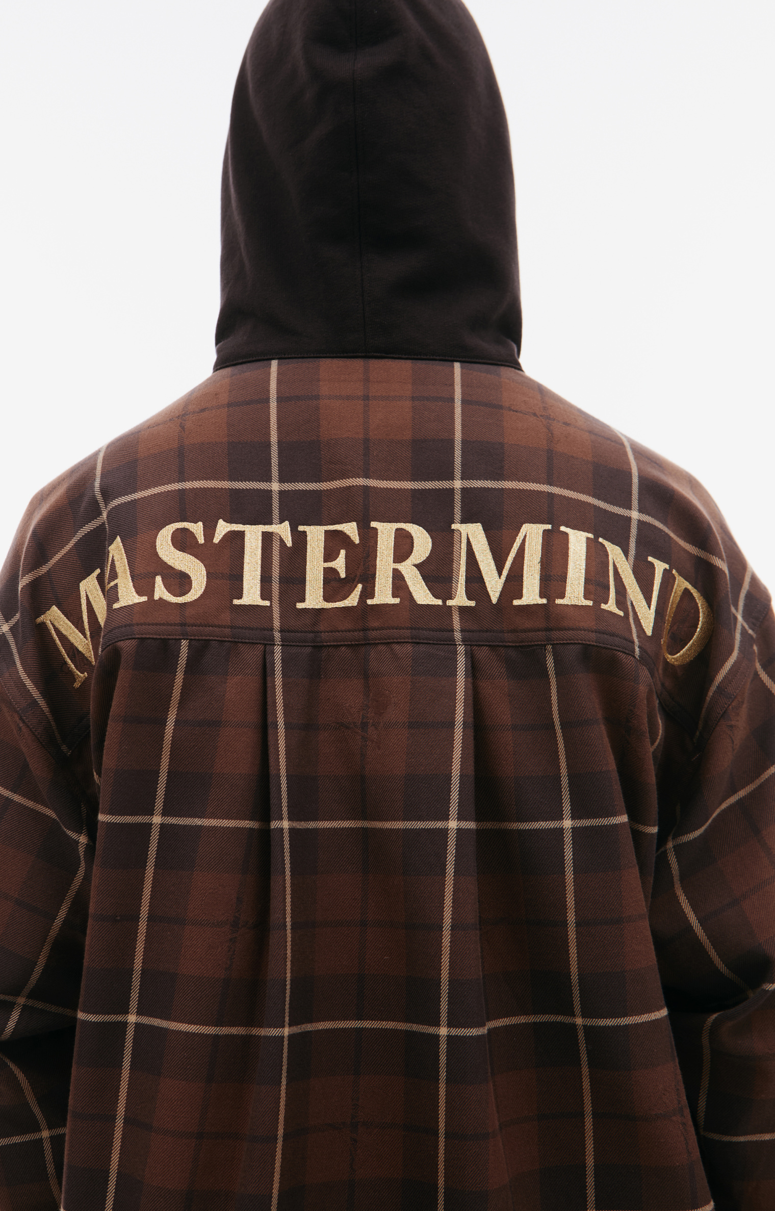 Mastermind WORLD Hooded plaid shirt