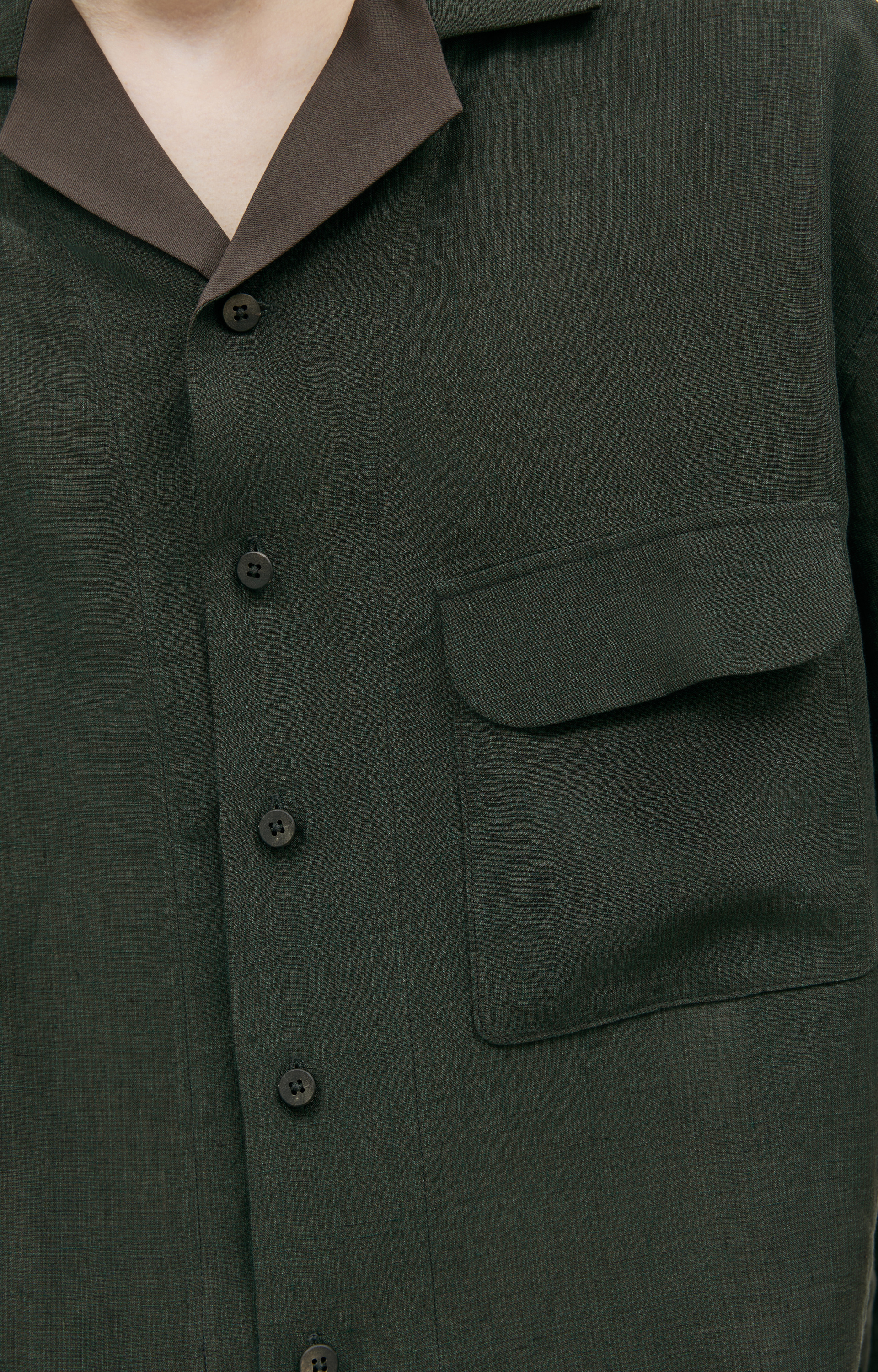 Ziggy Chen Green linen shirt