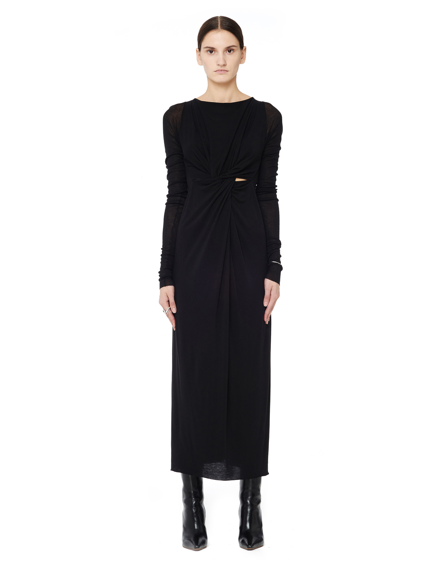 Rick Owens Lilies Draped long sleeve dress