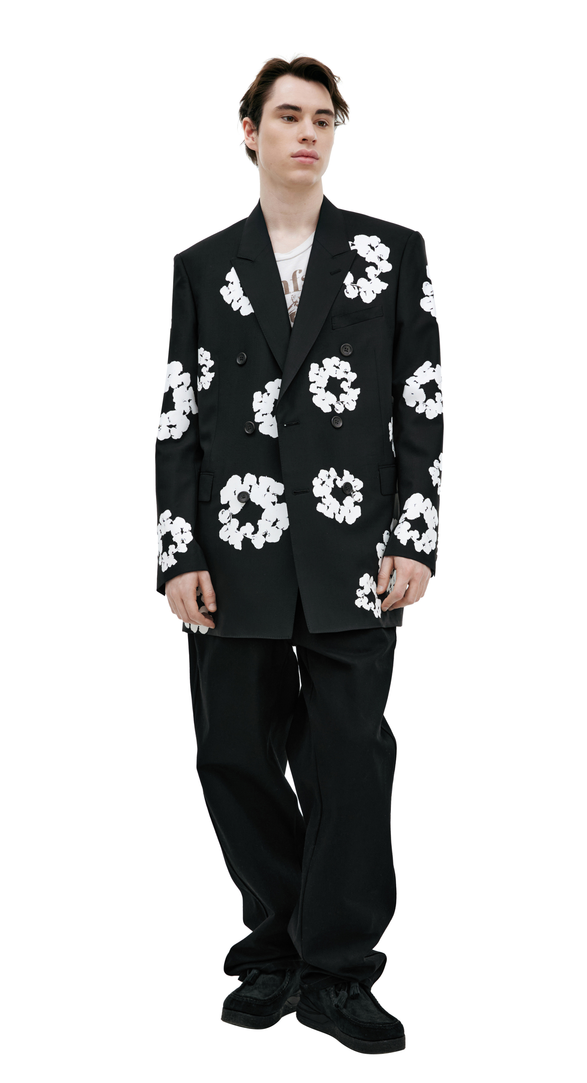 Saint Mxxxxxx Double-breasted monoprint jacket