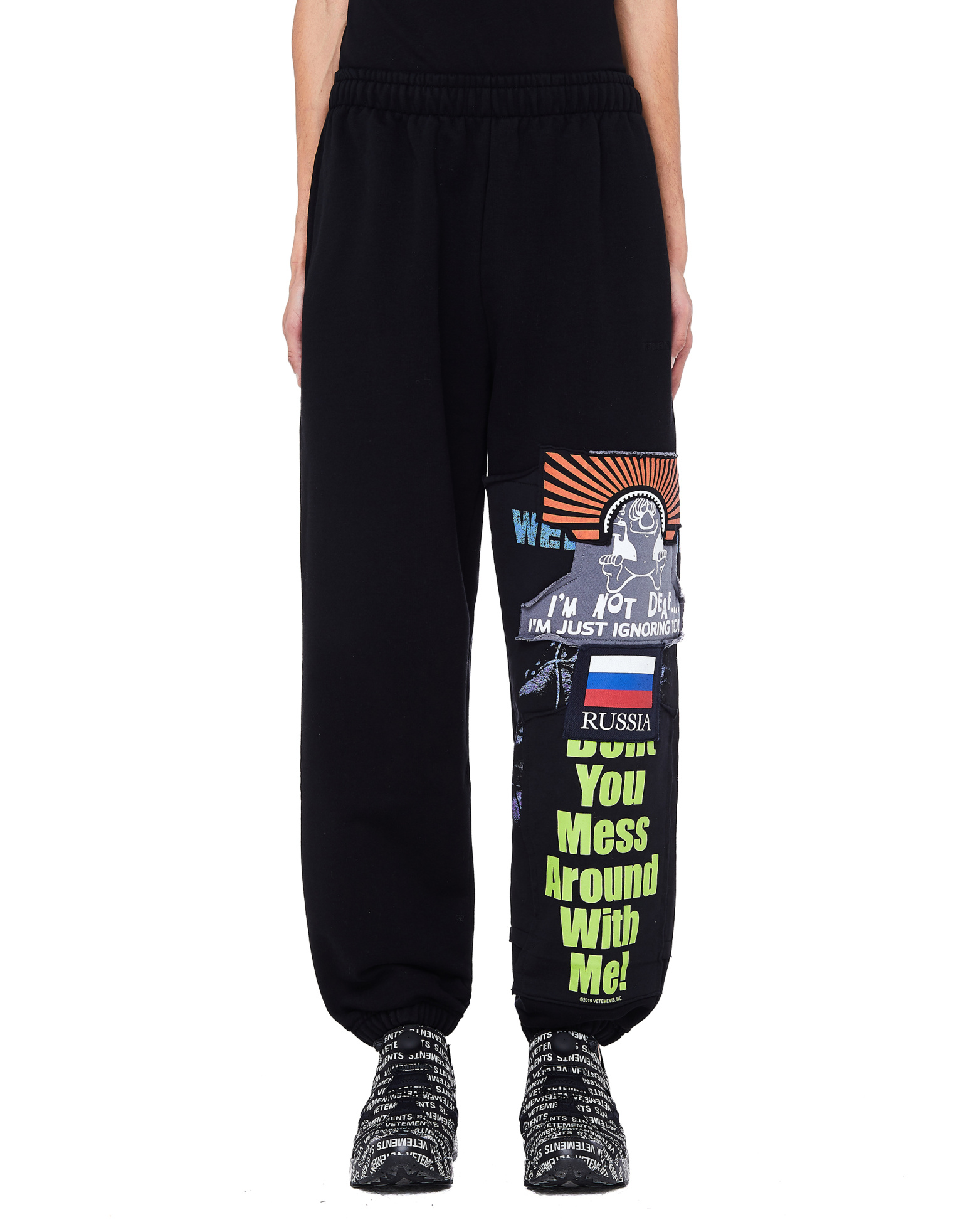 VETEMENTS Black Cotton Russia Sweatpants
