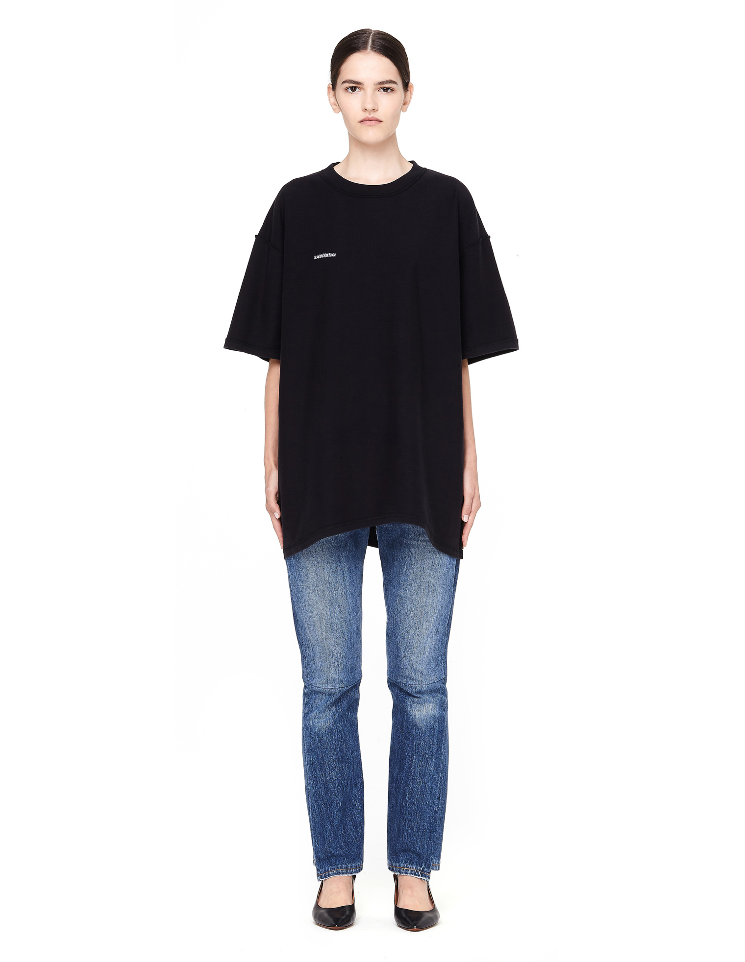 VETEMENTS Черная хлопковая футболка Inside-out