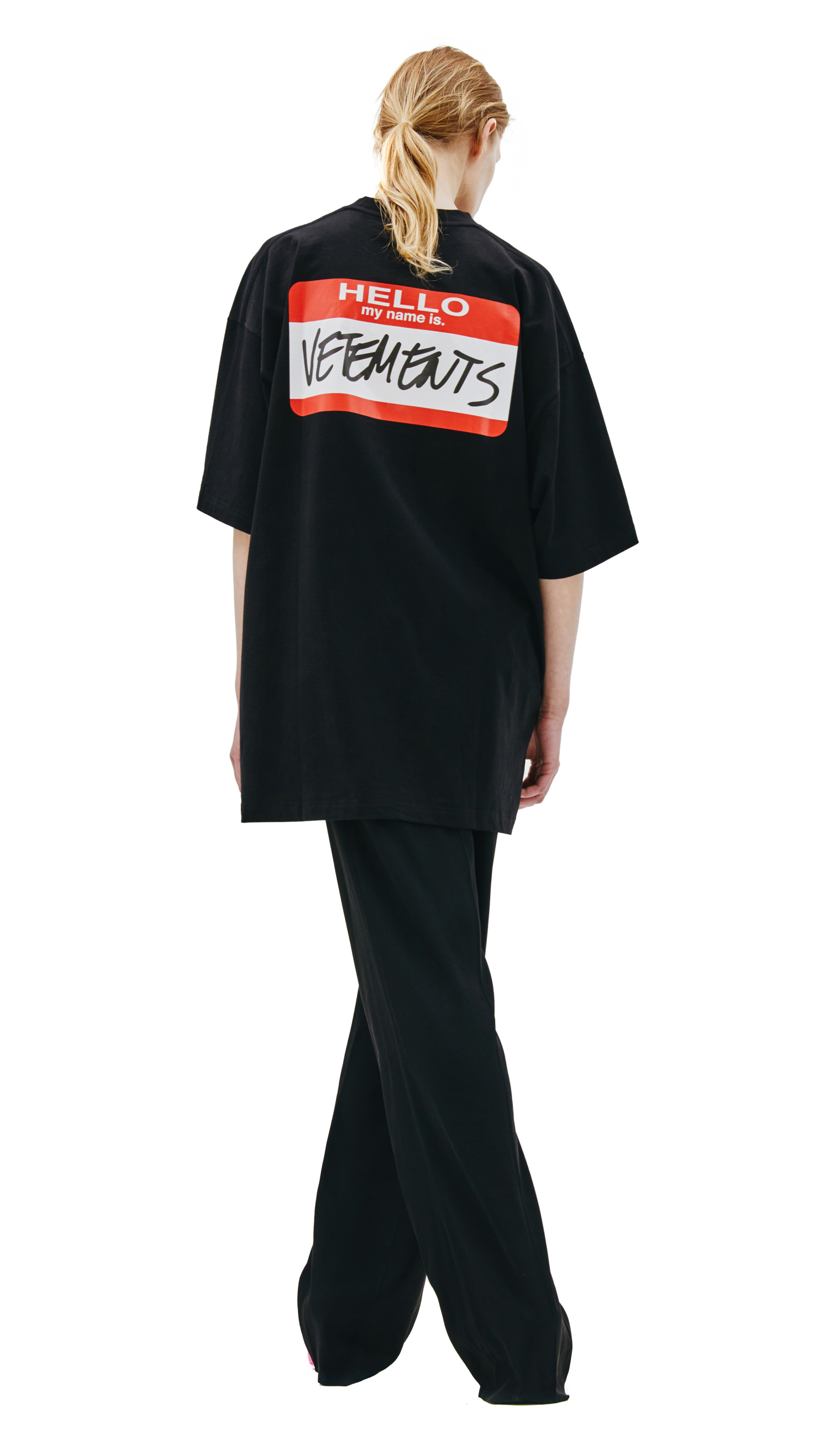 VETEMENTS Black printed t-shirt