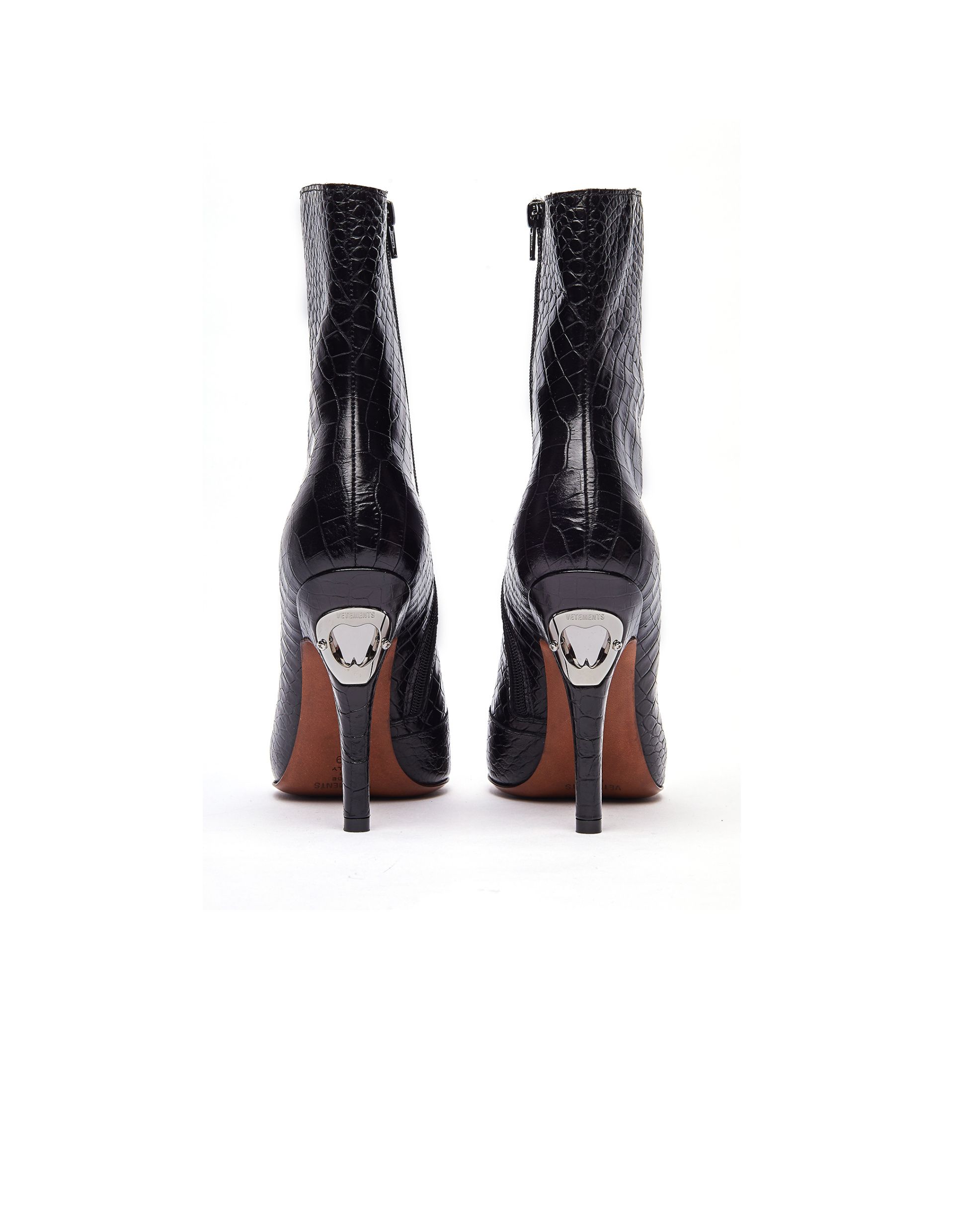 VETEMENTS Black Bottle Opener Ankle Boots