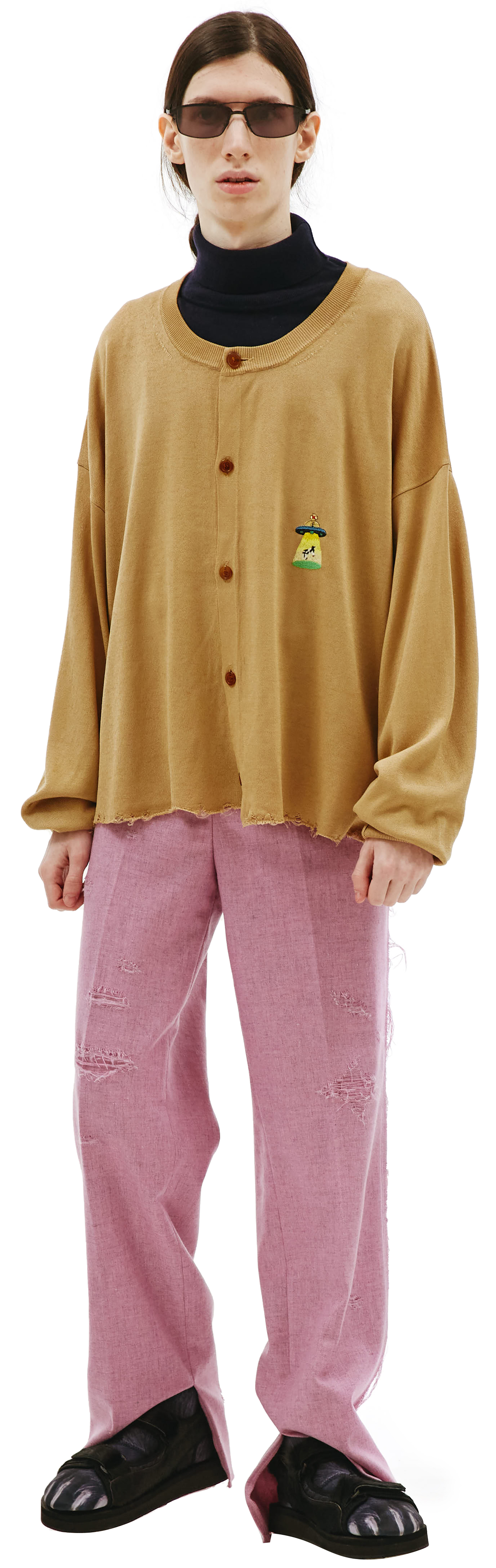 Doublet Milk fiber oversized cardigan