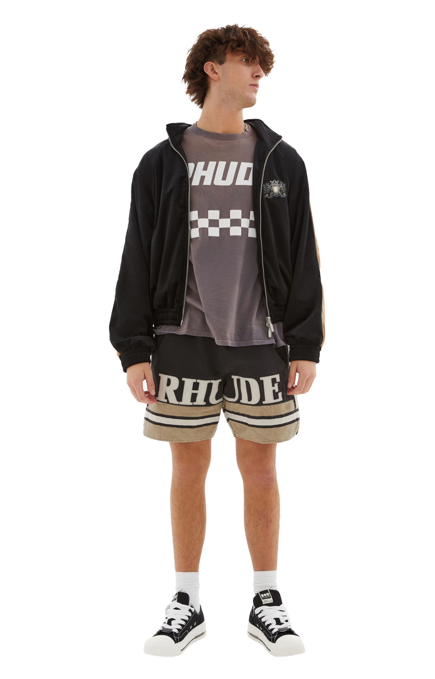 RHUDE Черная куртка с лампасами