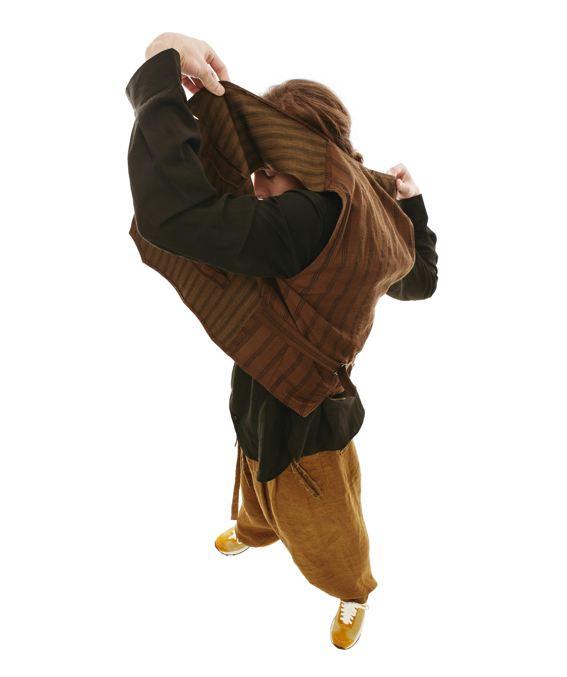 Ziggy Chen Striped Combination Vest