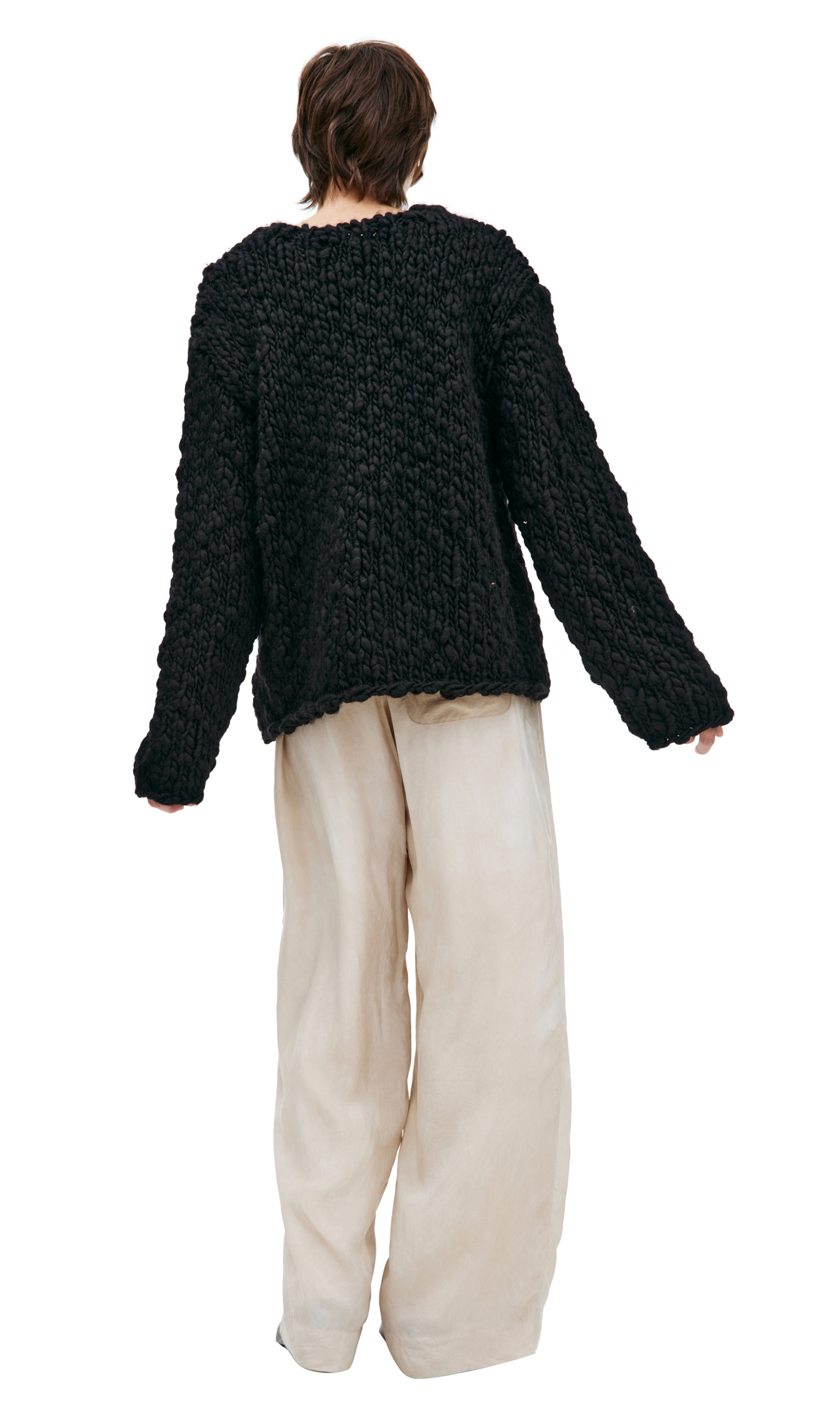 Yohji Yamamoto Coarse knit wool sweater