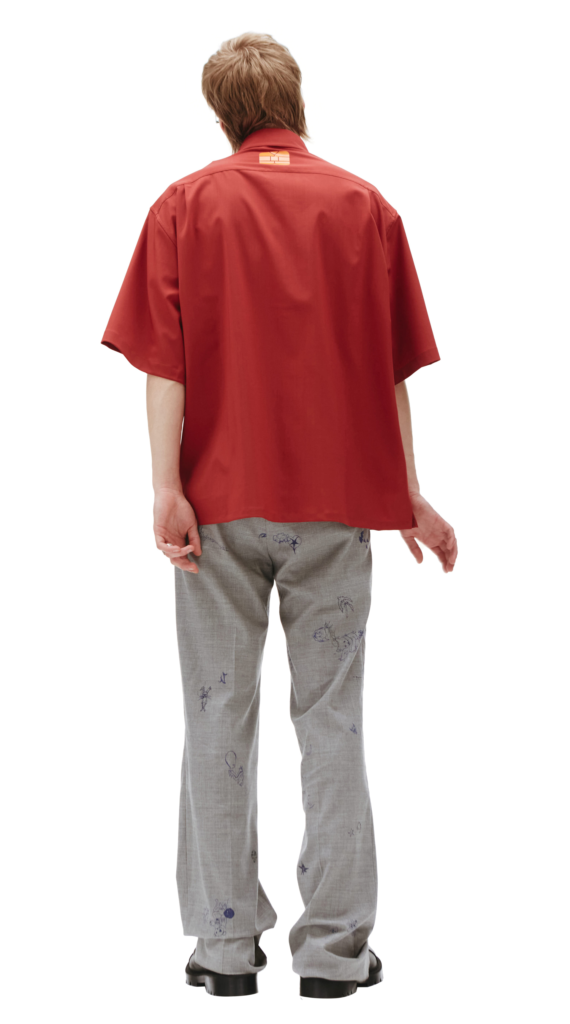 VTMNTS Logo print zip-up shirt