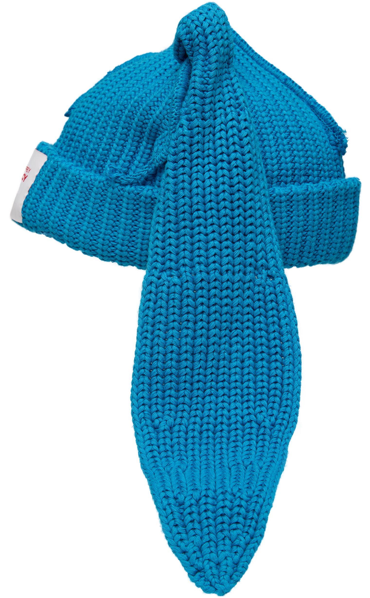 Buy CHARLES JEFFREY LOVERBOY men blue knitted hat with a patch for
