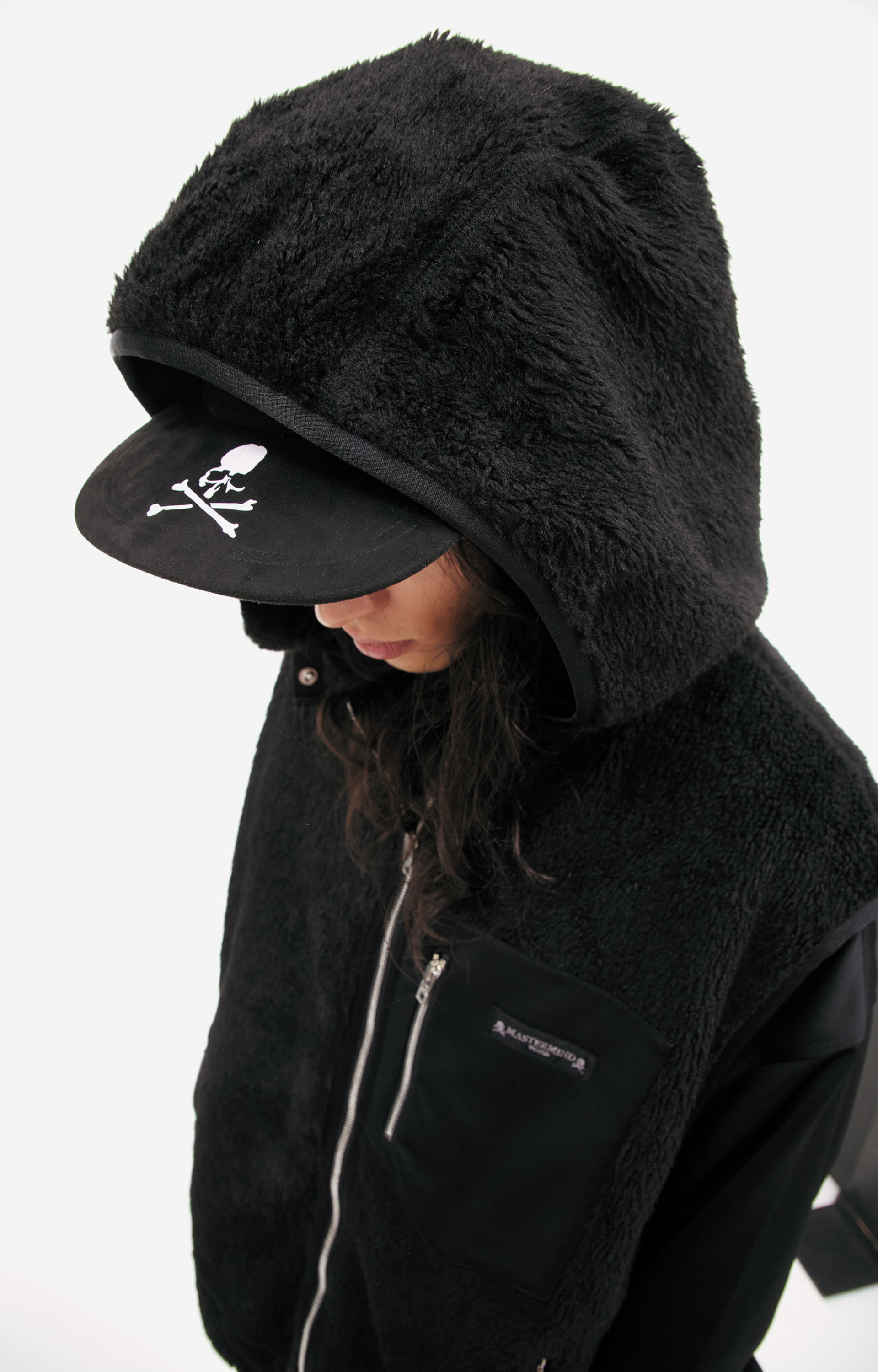 Mastermind WORLD Plush vest with hood