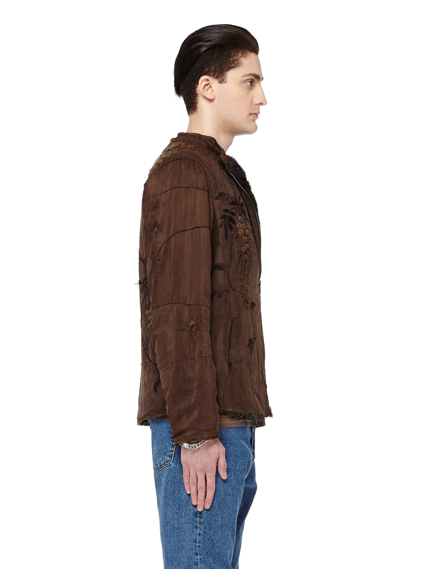 By Walid Mink padded silk jacket