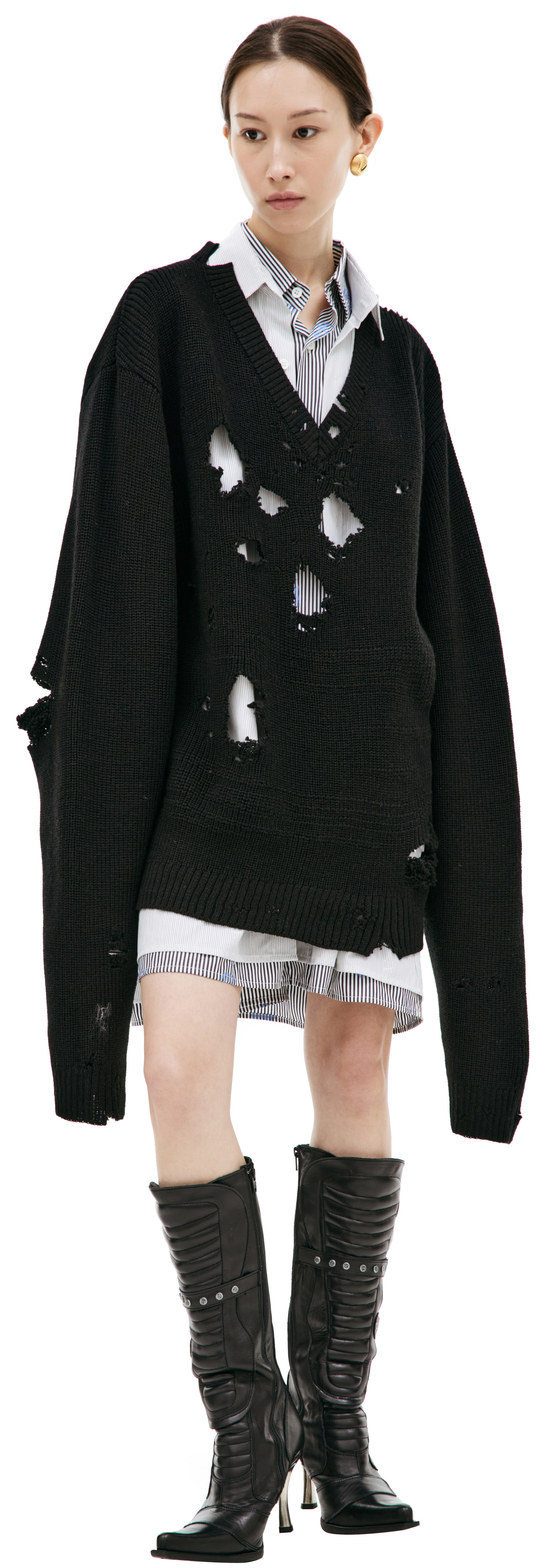 VETEMENTS Ripped wool sweater