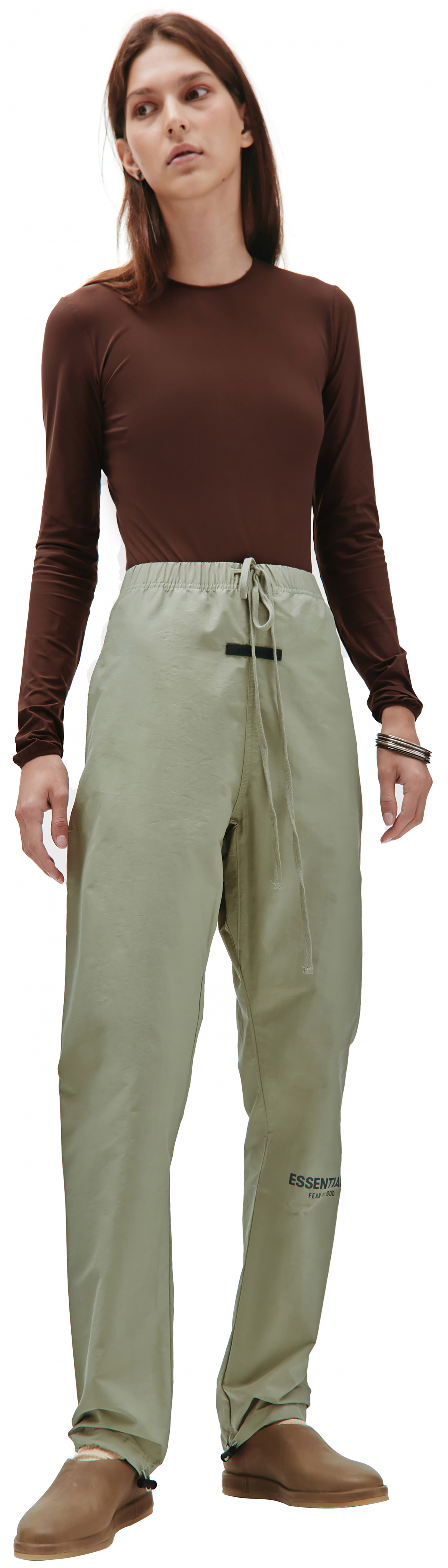 Fear of God Essentials Green track pant with logo