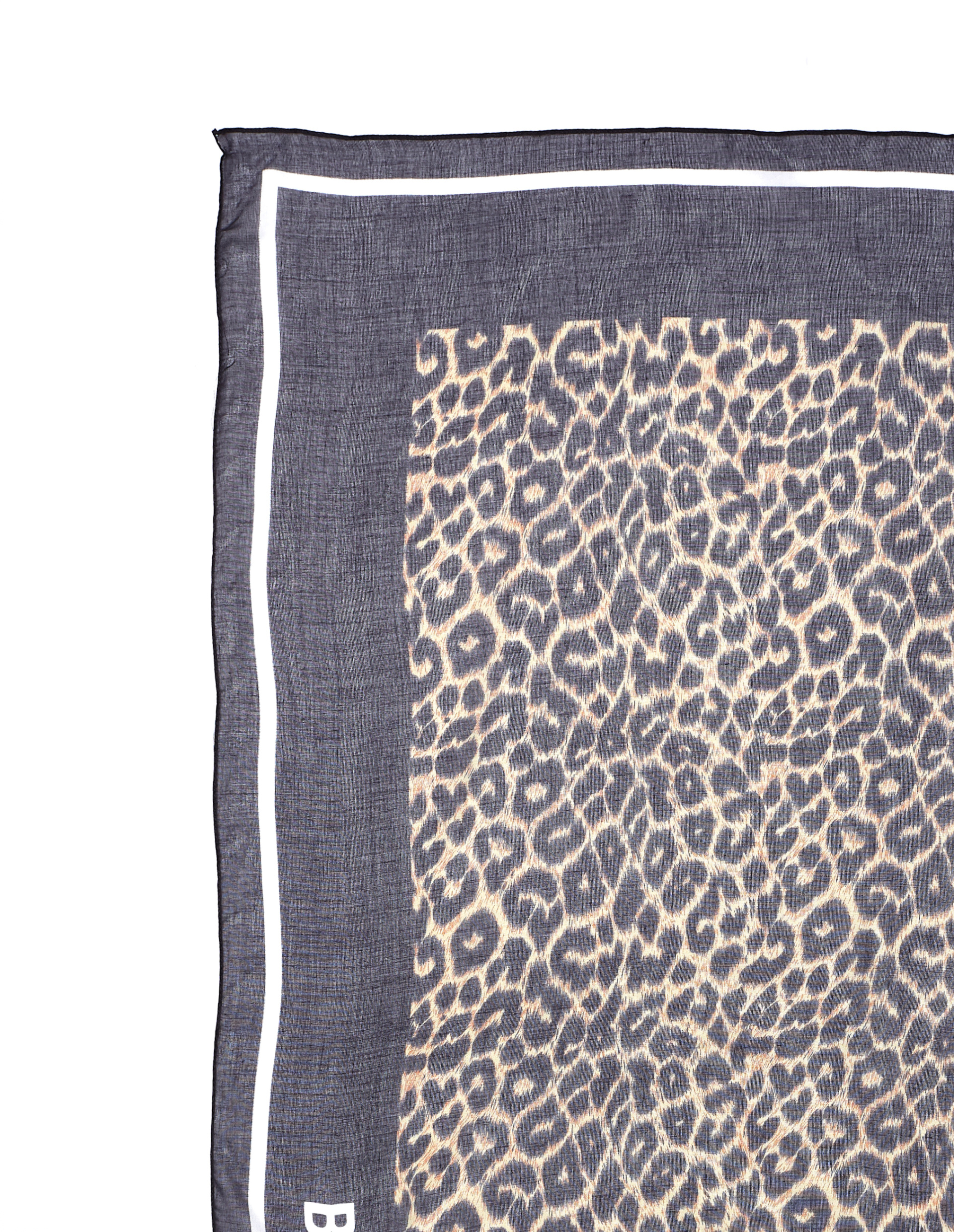 Balenciaga Leopard Print Logo Scarf