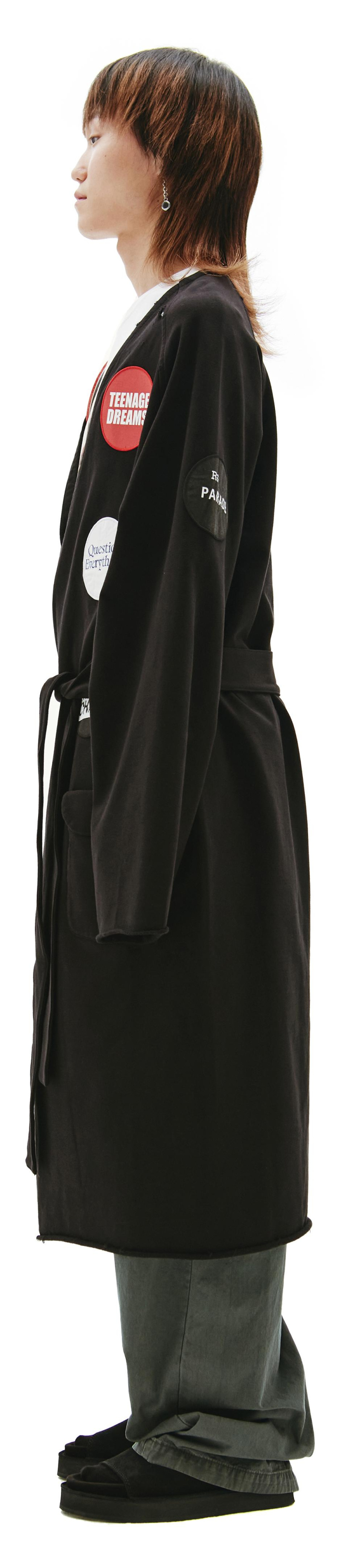 Raf Simons Black Tied-Waist Coat