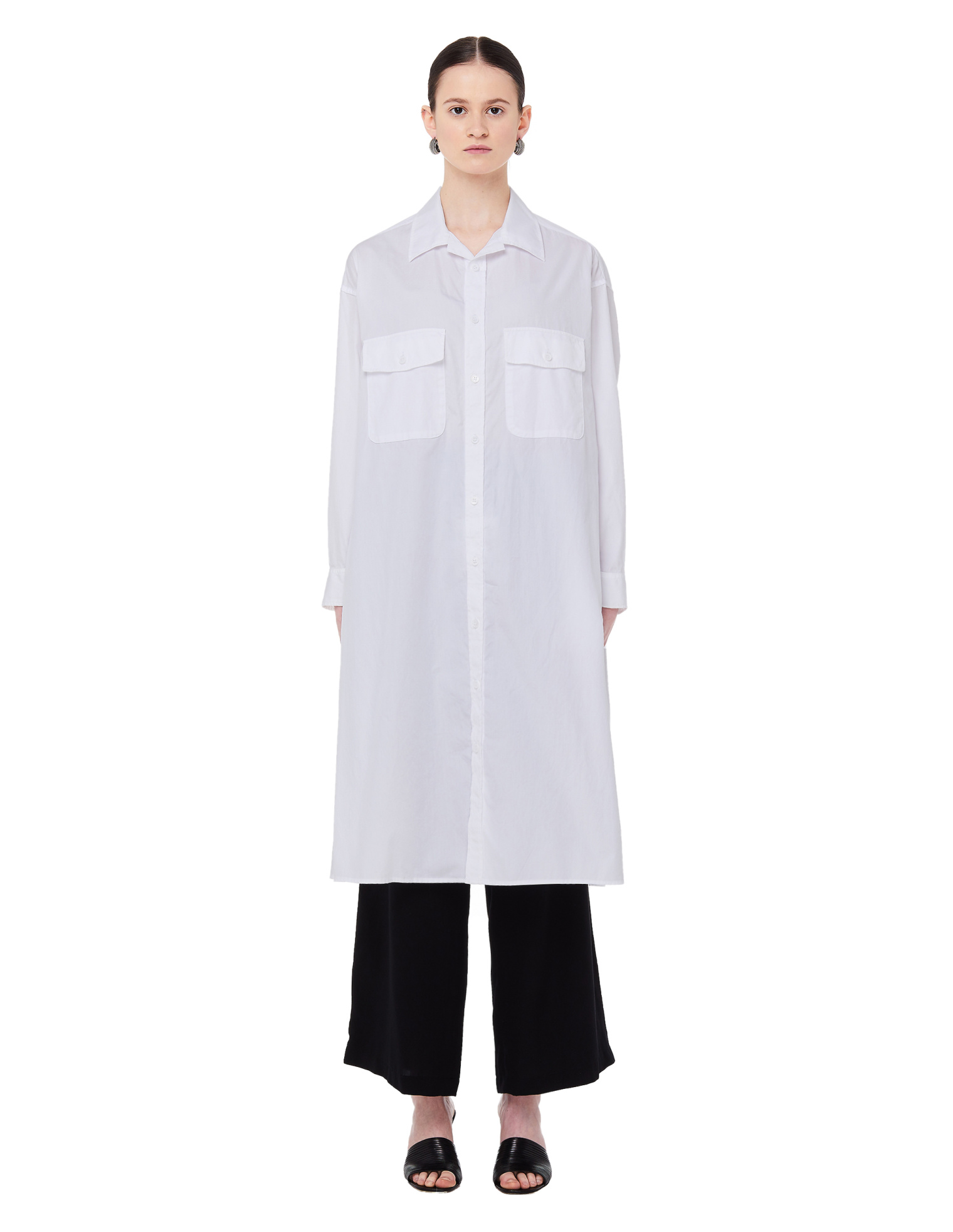 Yohji Yamamoto Elongated Printed Cotton Shirt