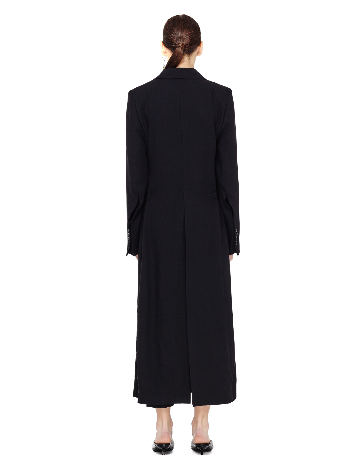 Ann Demeulemeester Пальто из шерсти с карманами на поясе