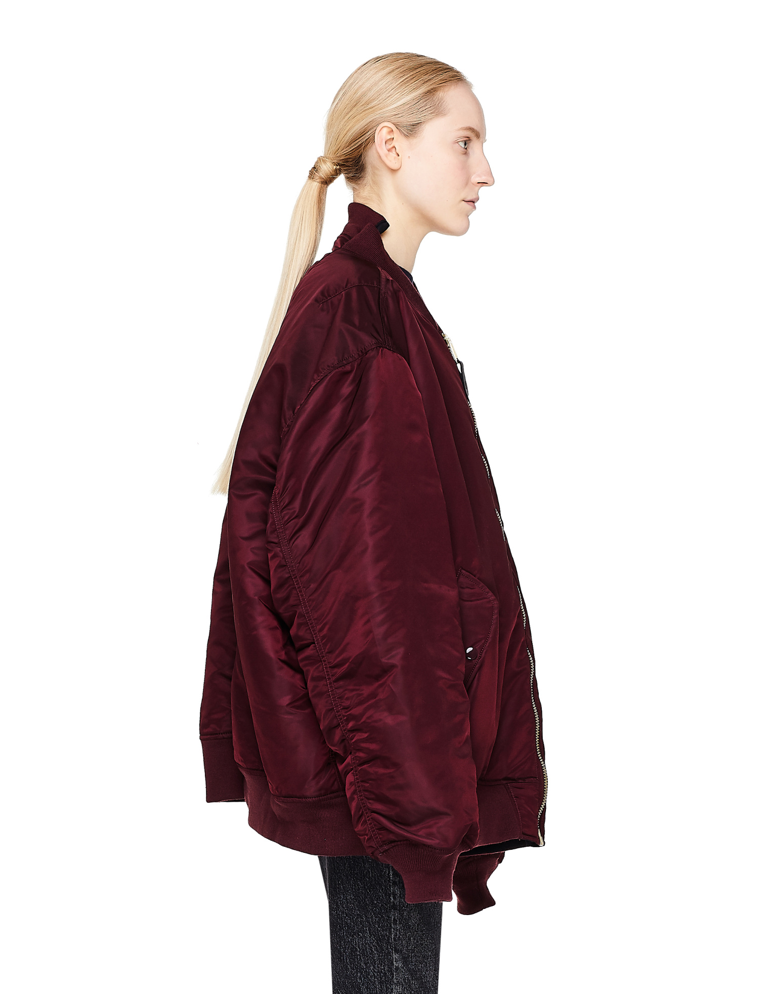 VETEMENTS Burgundy Alpha Industries Bomber Jacket