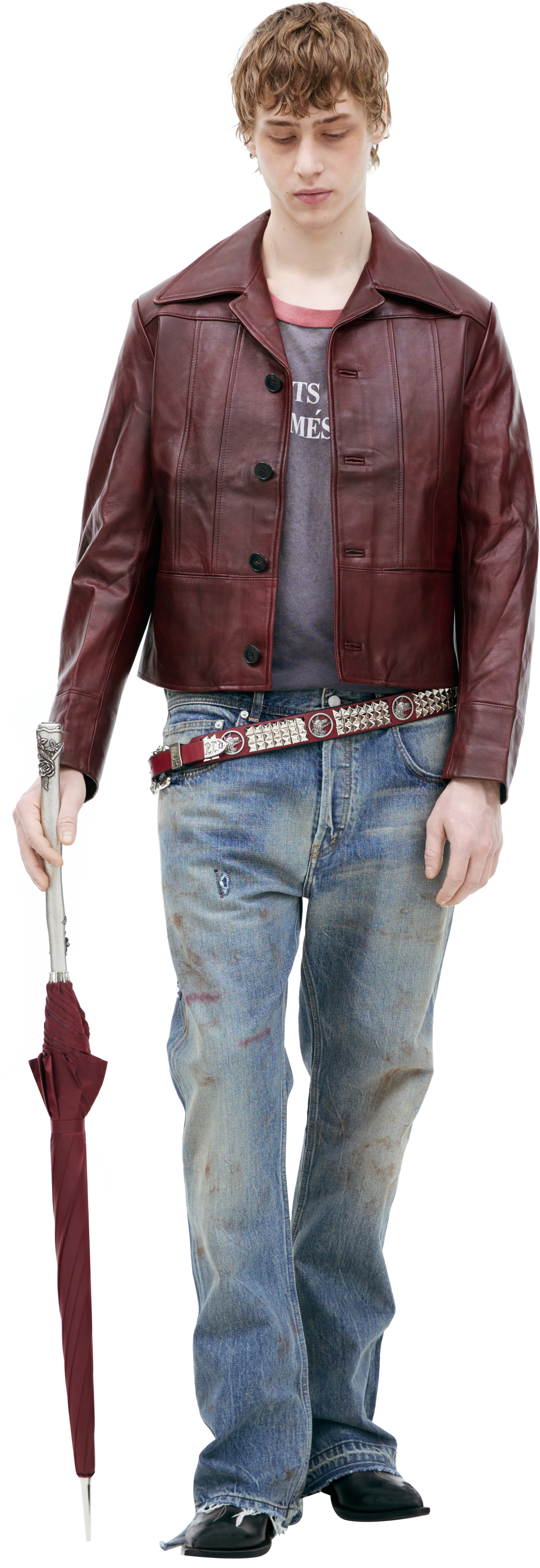 Enfants Riches Déprimés Red leather jacket