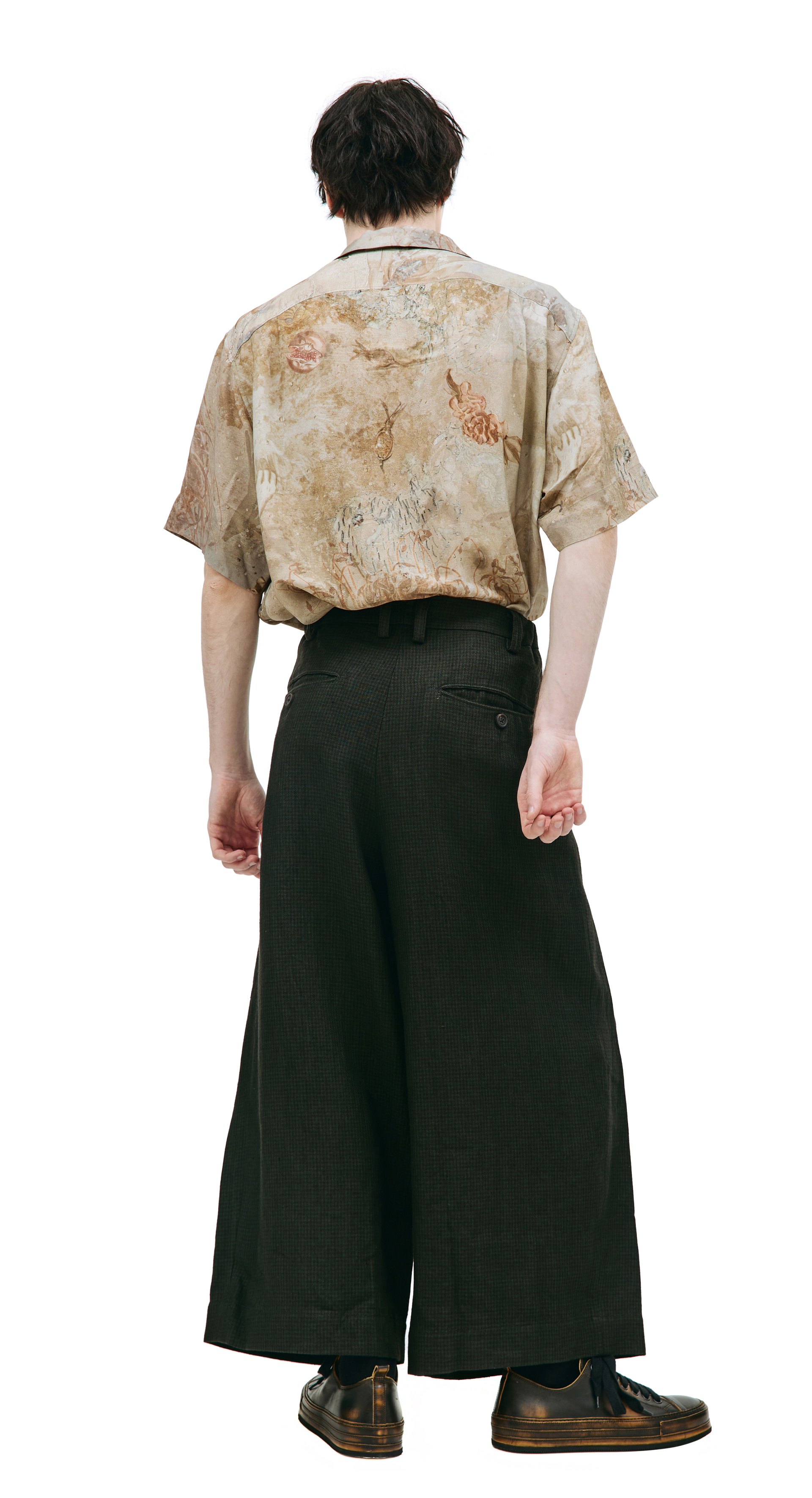 Ziggy Chen Check-print wide-leg trousers