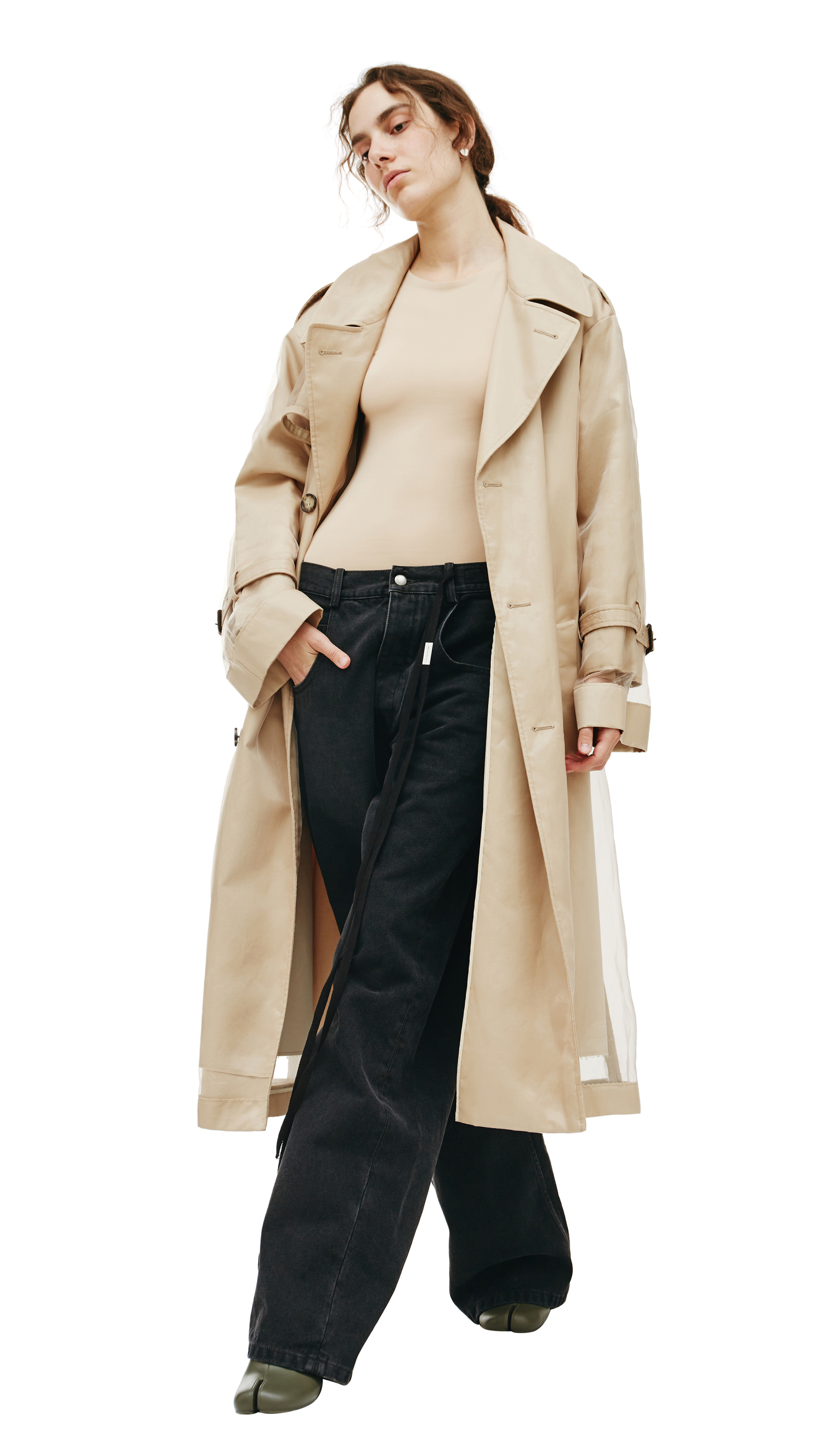 Maison Margiela Transparent Beige Trench Coat
