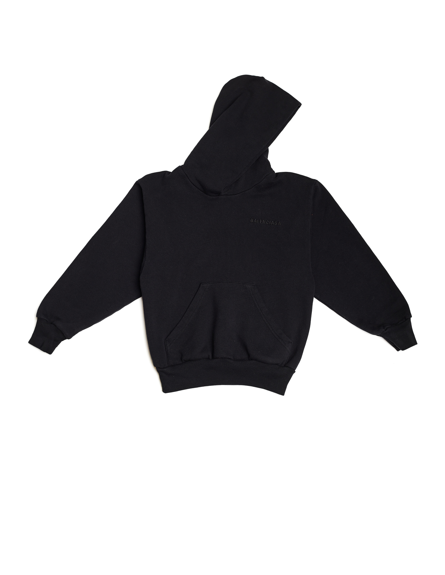 Balenciaga Kids Черное хлопковое худи с вышивкой