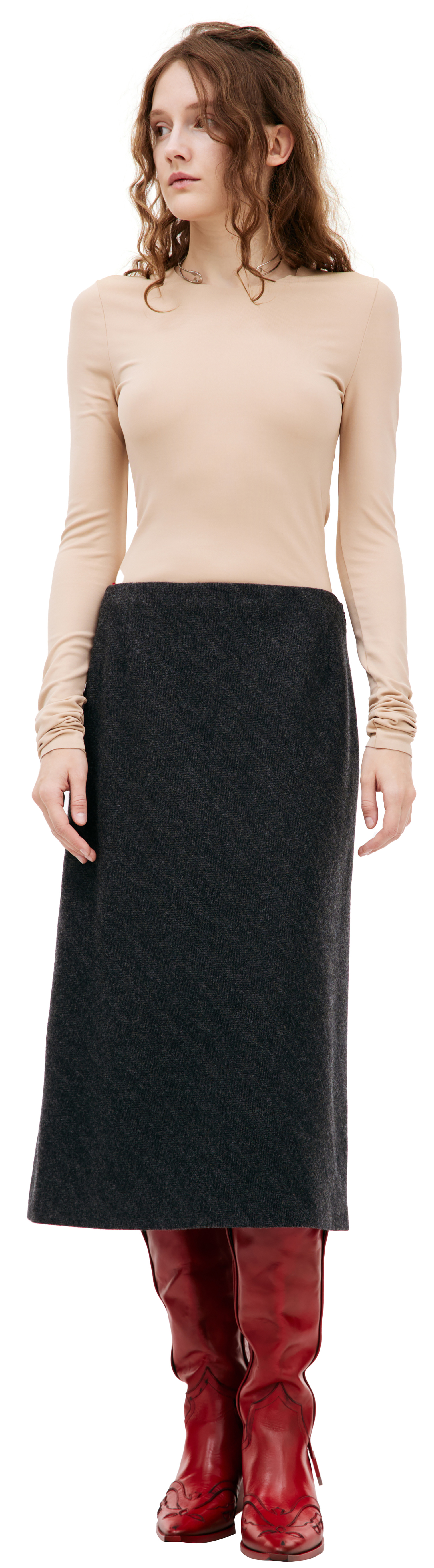 Maison Margiela Grey wool skirt