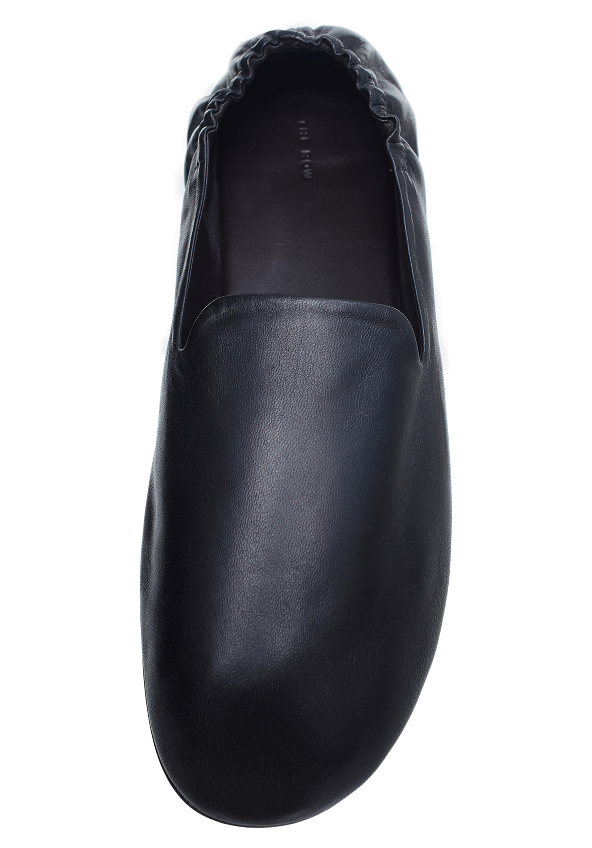 The Row Black Casa leather loafers