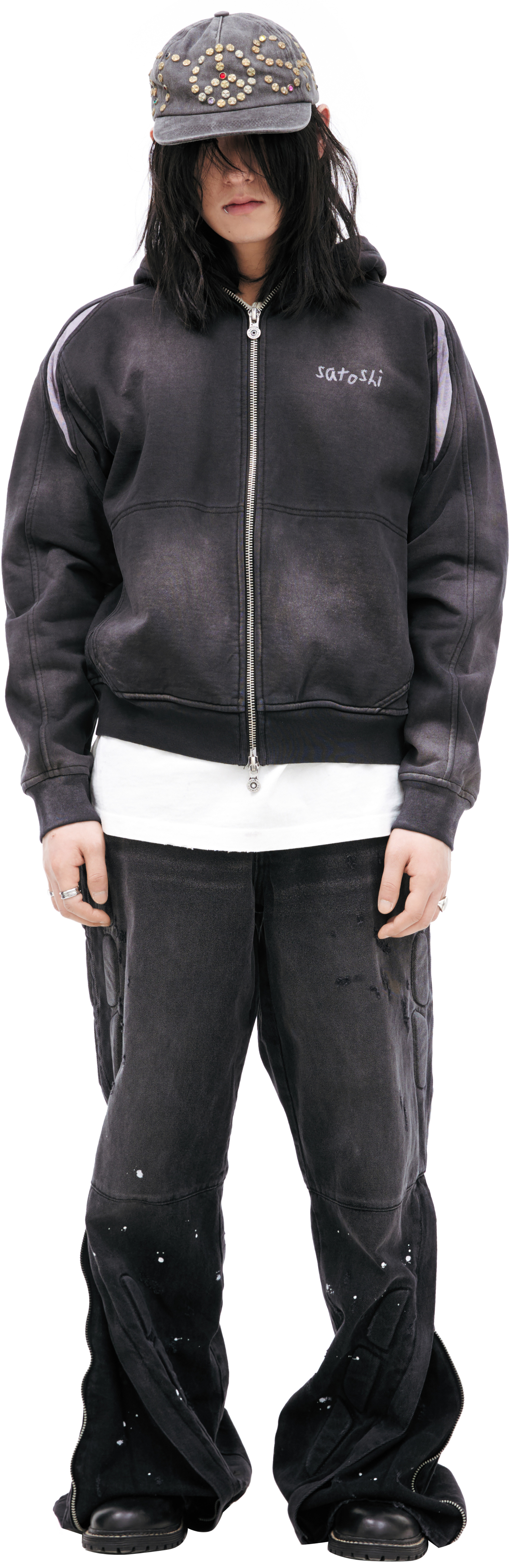 Satoshi Nakamoto Zippered cotton hoodie